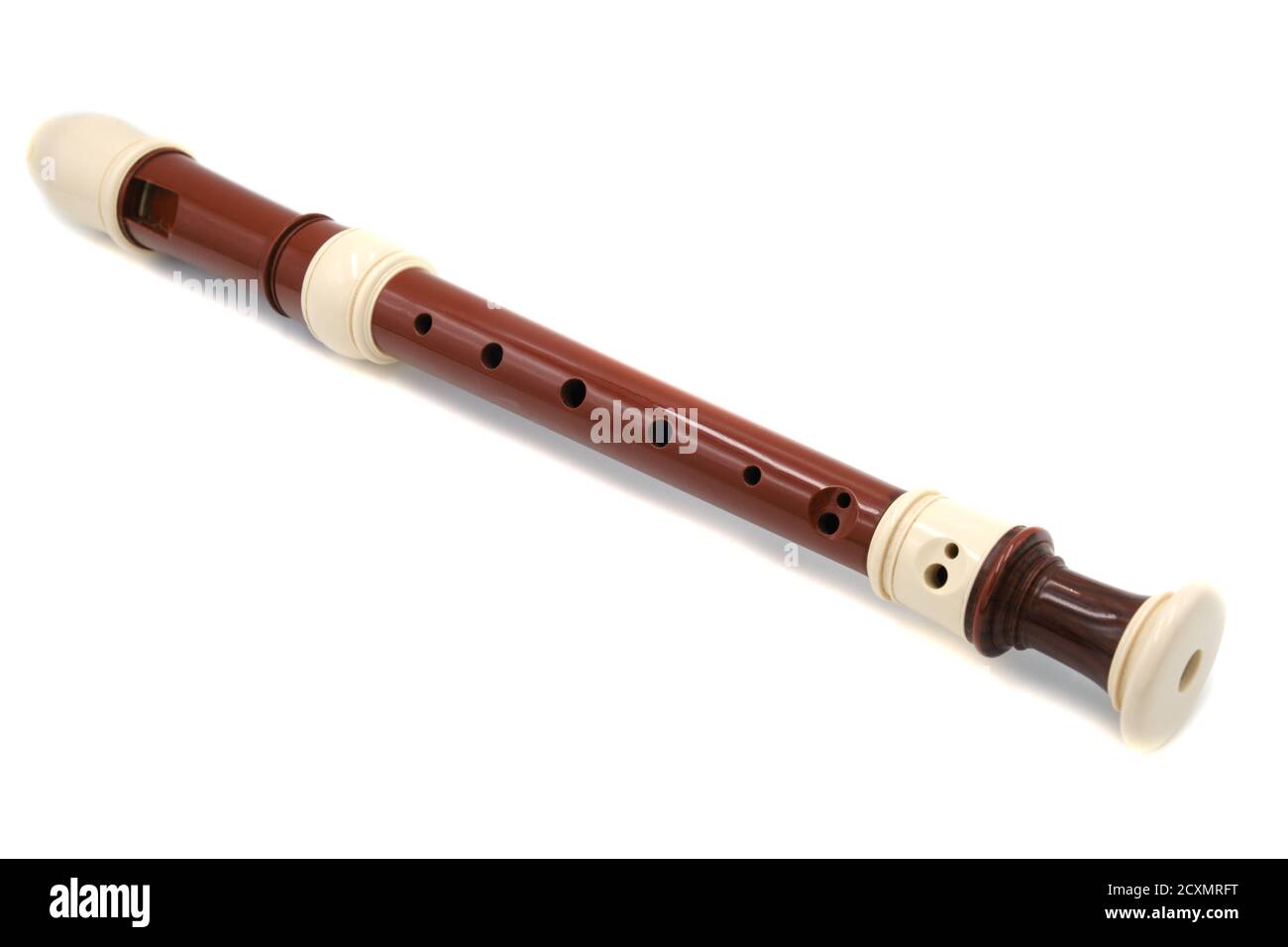 Brown flute recorder on a white isolated background Stock Photo Alamy