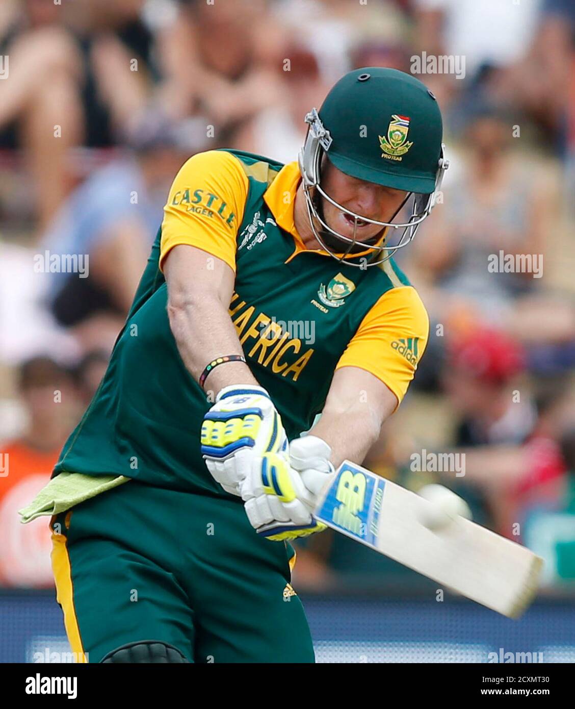 South African batsman David Miller plays a shot for six runs during their Cricket World Cup match against Zimbabwe in Hamilton, February 15, 2015. REUTERS/Nigel Marple (NEW ZEALAND - Tags: SPORT CRICKET South African batsman David Miller plays a shot for six runs during their Cricket World Cup match against Zimbabwe in Hamilton, February 15, 2015. REUTERS/Nigel Marple (NEW ZEALAND - Tags: SPORT CRICKET