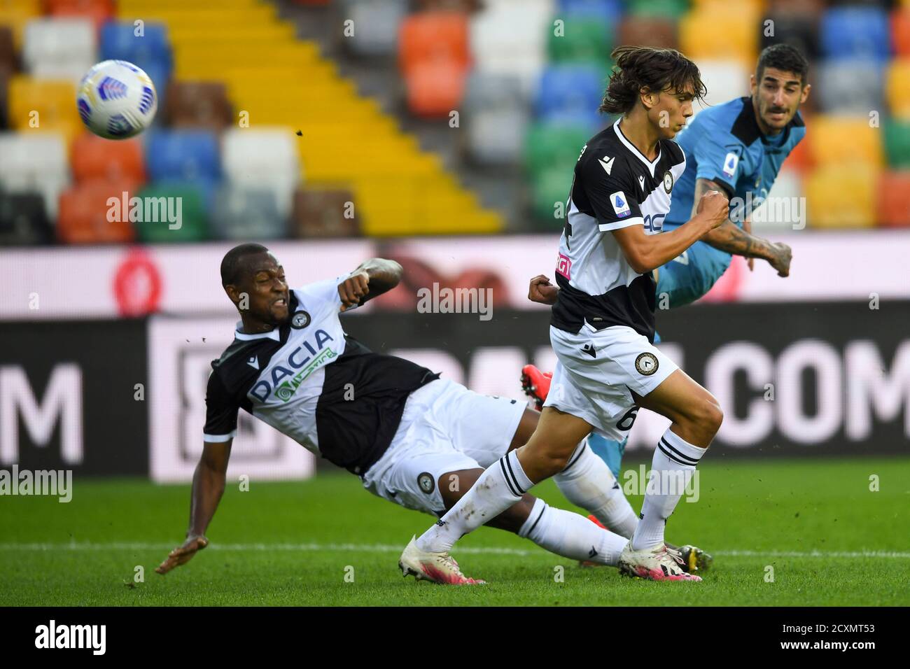 Alessandro Deiola Spezia Samir Caetano De Souza Santos Udinese Martin Palumbo Udinese During The Italian Serie A Match Between Udinese 0 2 Spezia At Dacia Stadium On September 30 2020 In Udine Italy Photo By