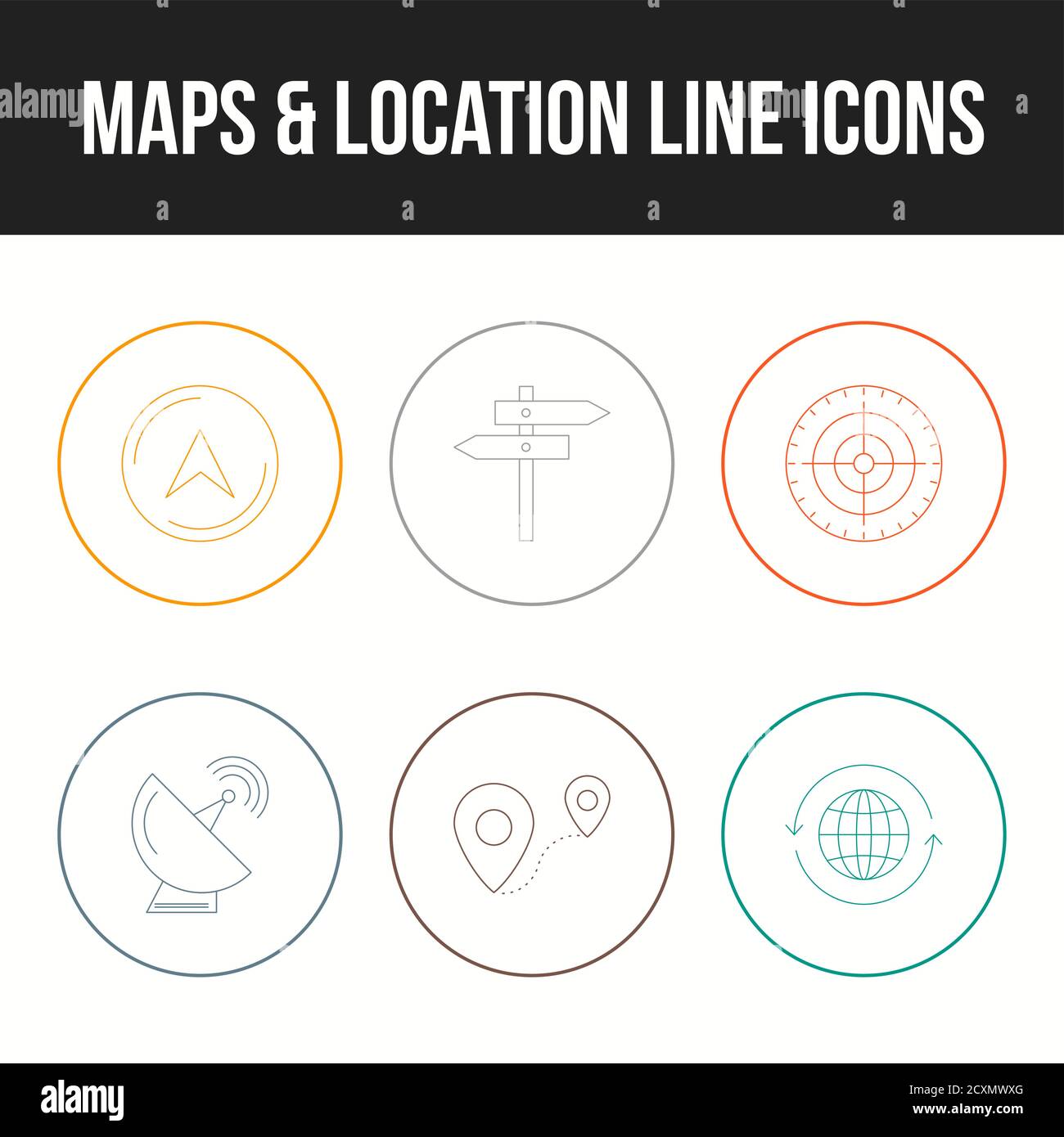 Beautifu maps & location line icon set Stock Vector Image & Art - Alamy