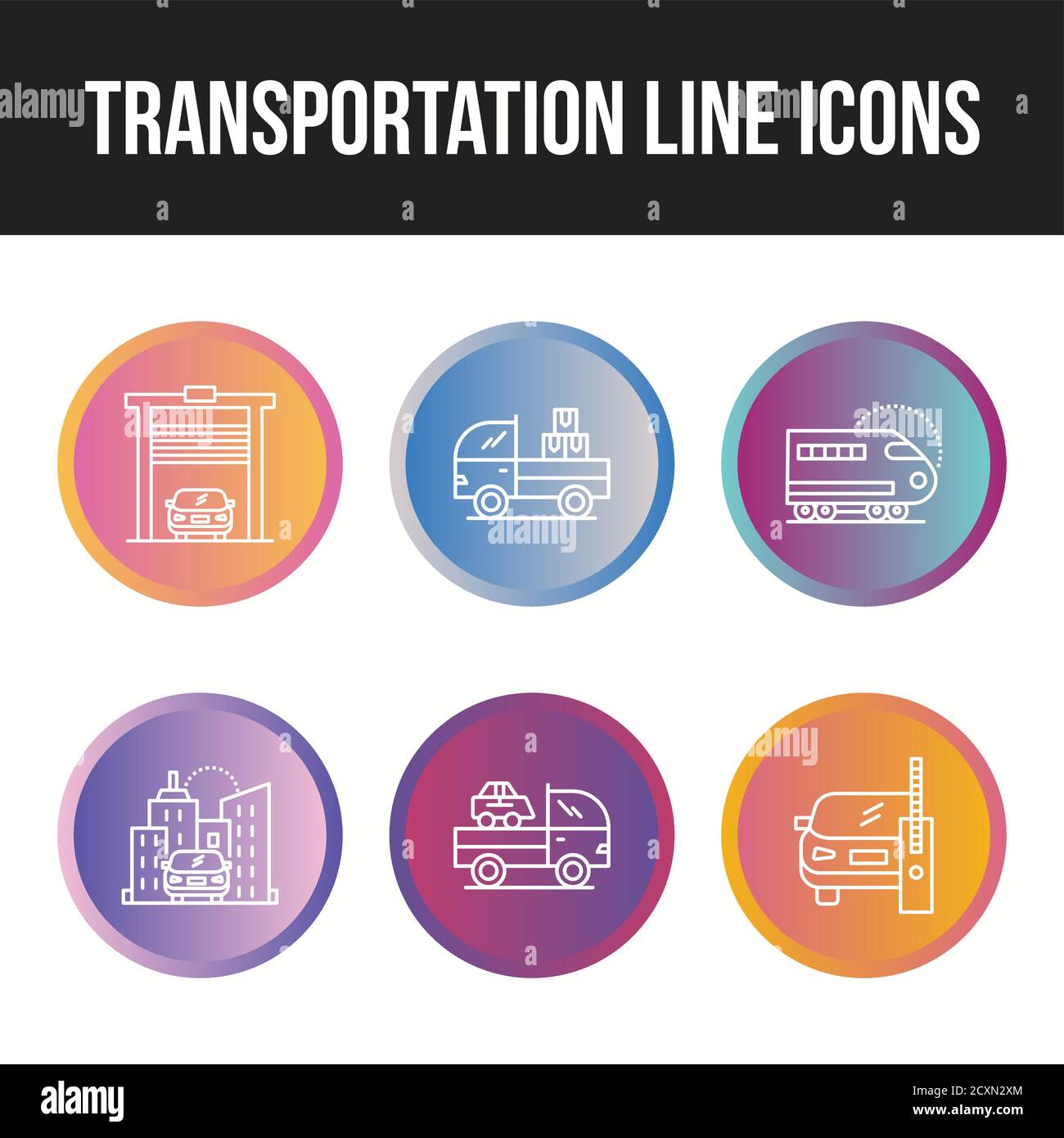 Icon Set of Unique Transportation Line Icon Stock Vector Image & Art ...