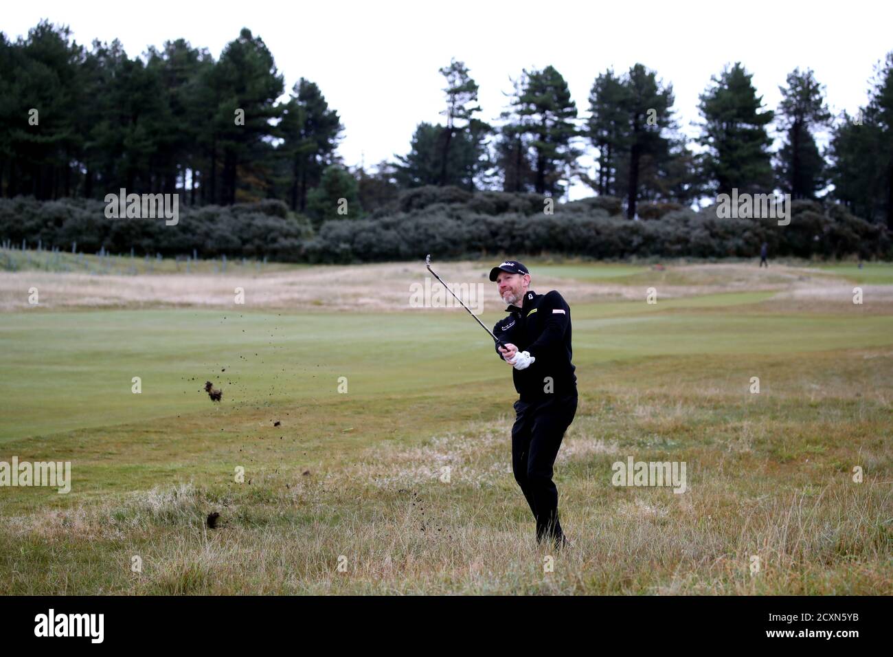 Scotland's Stephen Gallacher on the third during the first round of the Aberdeen Standard Investments Scottish Open at the The Renaissance Club, North Berwick. Stock Photo