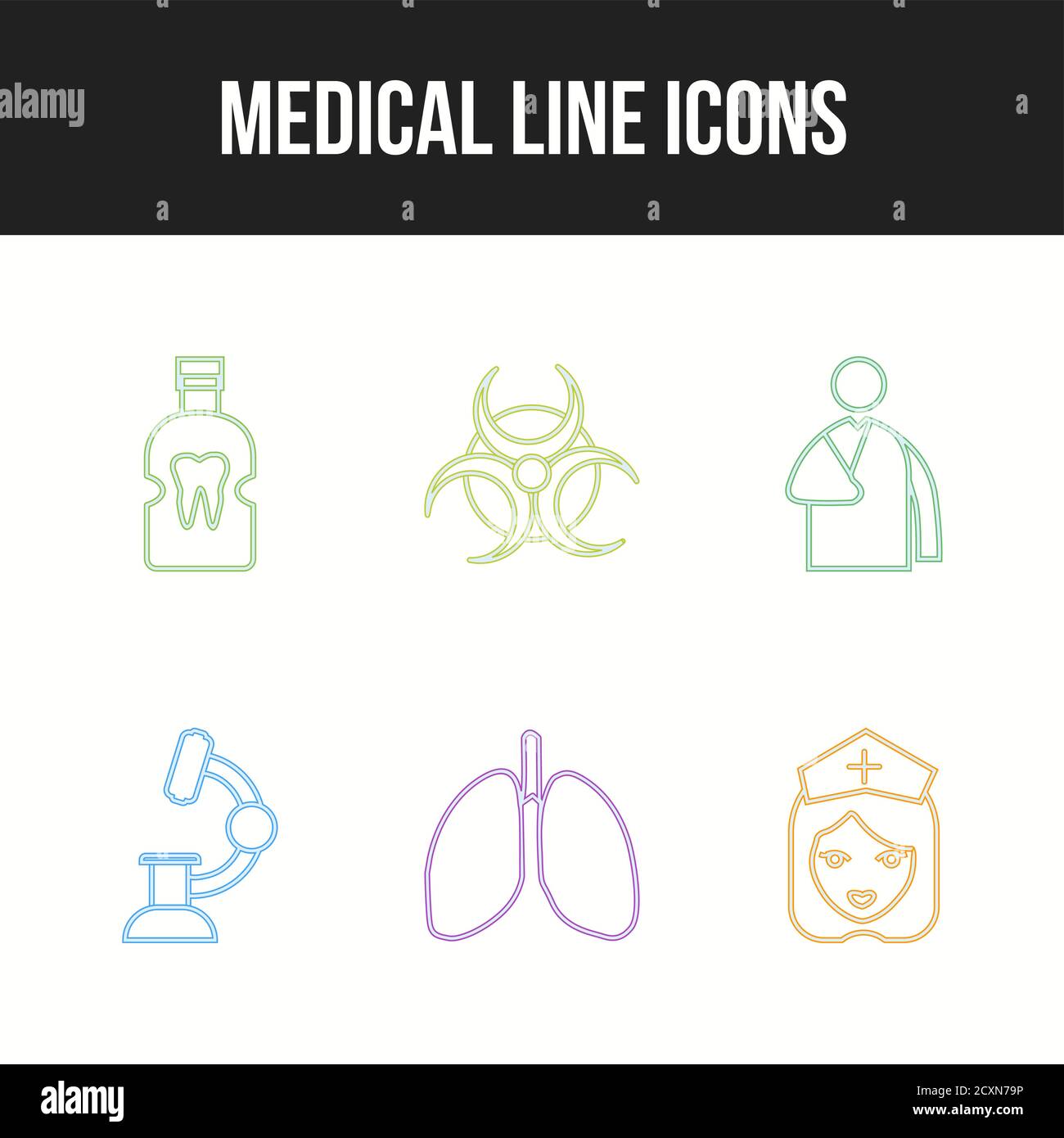 6 Unique Medical vector icons in one set Stock Vector Image & Art - Alamy