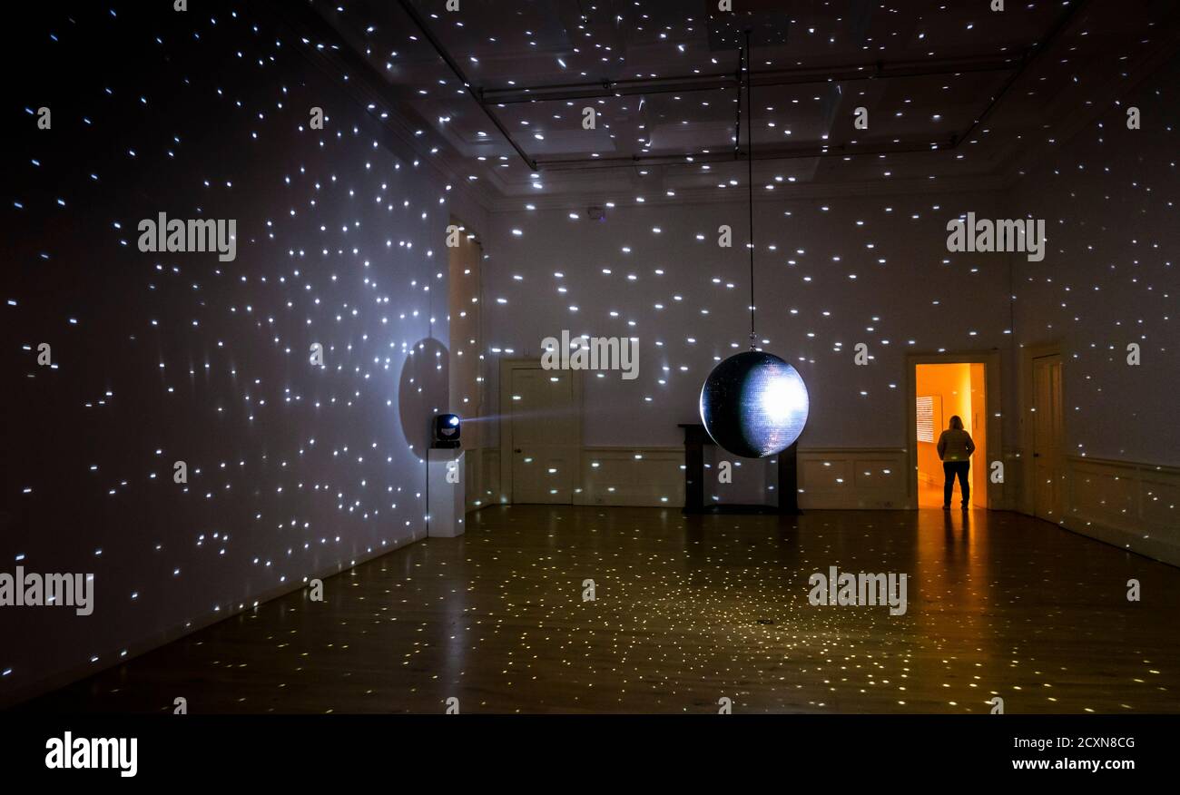 Mirror ball An art installation in The Scottish National Gallery of Modern Art Edinburgh - Modern Art One Edinburgh Scotland UK GB europe Stock Photo