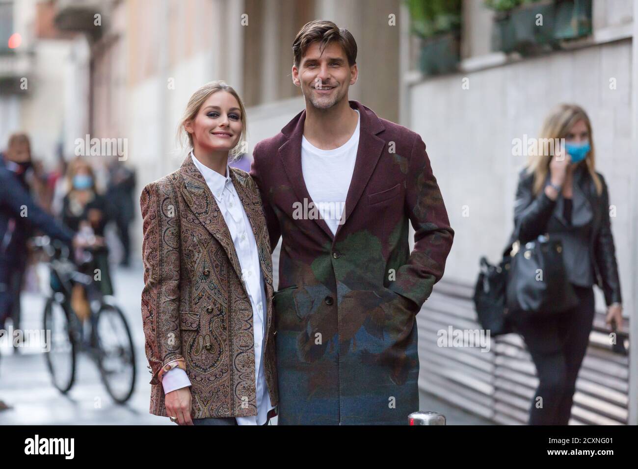 The models Olivia Palermo (USA) and Johannes Huebl pose at the opening of a  new store of the French, Stock Photo, Picture And Rights Managed Image.  Pic. PAH-39001851