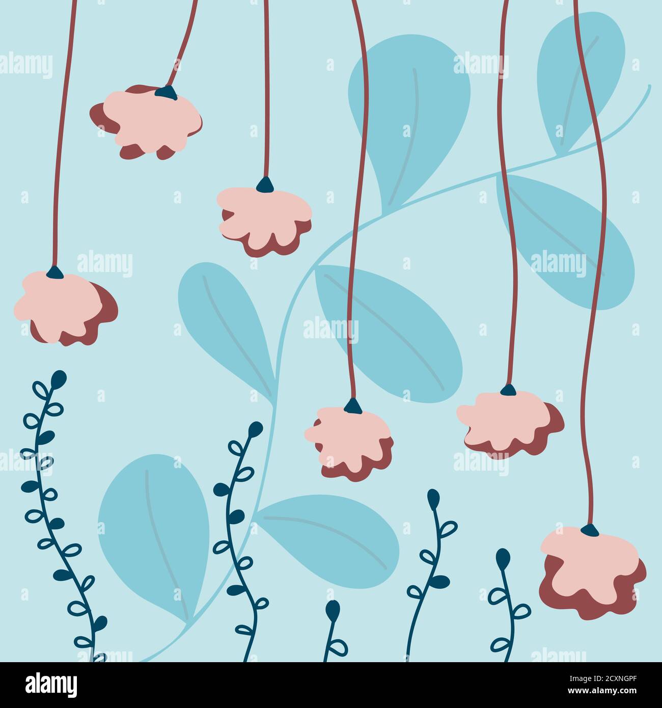 Hand-drawn Vector illustration with flowers. Greeting card Stock Vector ...