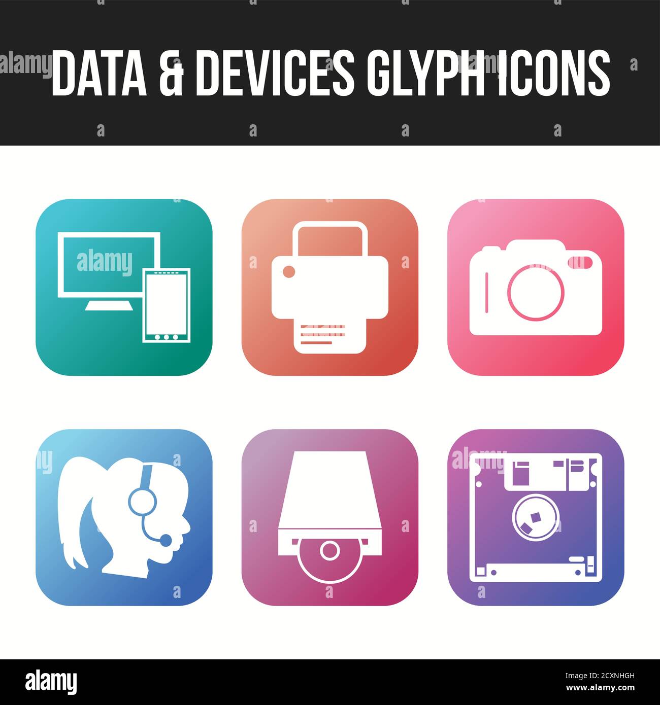 Unique Line vecor icon set of Data and devices icons Stock Vector Image ...