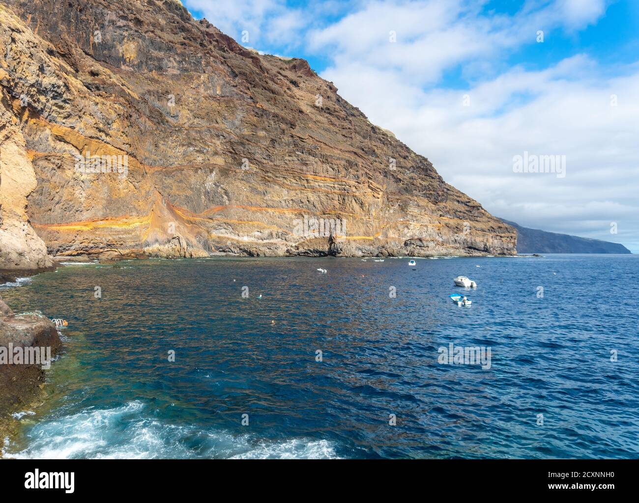 Mesmerizing view of beautiful seascape in Puerto de Puntagorda, Canary Island, Spain Stock Photo
