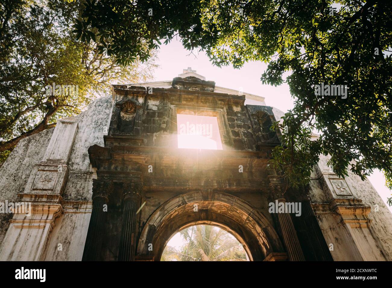 Old Goa, India. Old St. Paul's College Gate. Famous Landmark And Historical Heritage. St. Paul's College Was A Jesuit School, And Later College Stock Photo