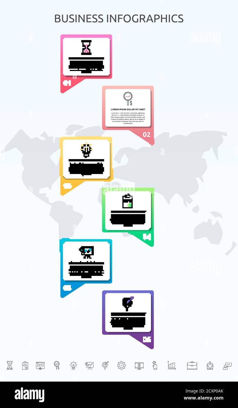 Infographics charts with 6 steps, labels. Vector template used for ...