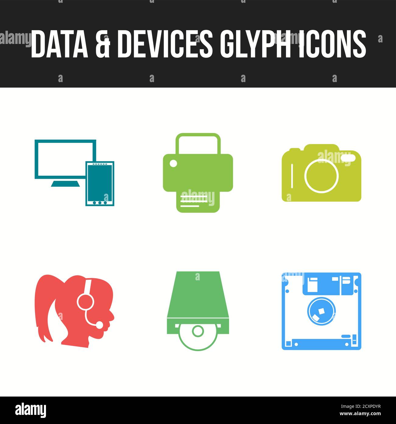 Unique Line vecor icon set of Data and devices icons Stock Vector Image ...