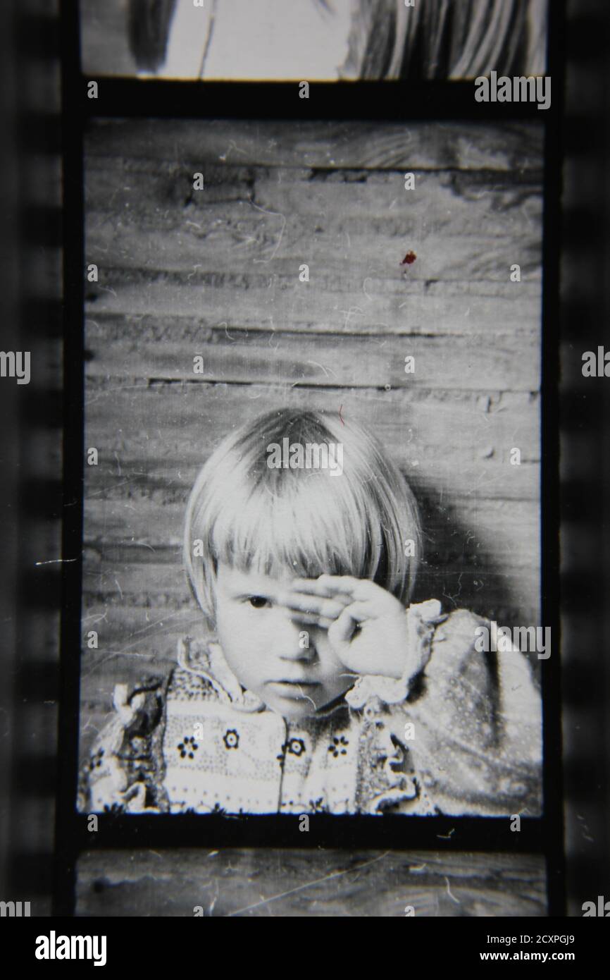 Fine 1970s vintage black and white photography portrait head shot of a ...