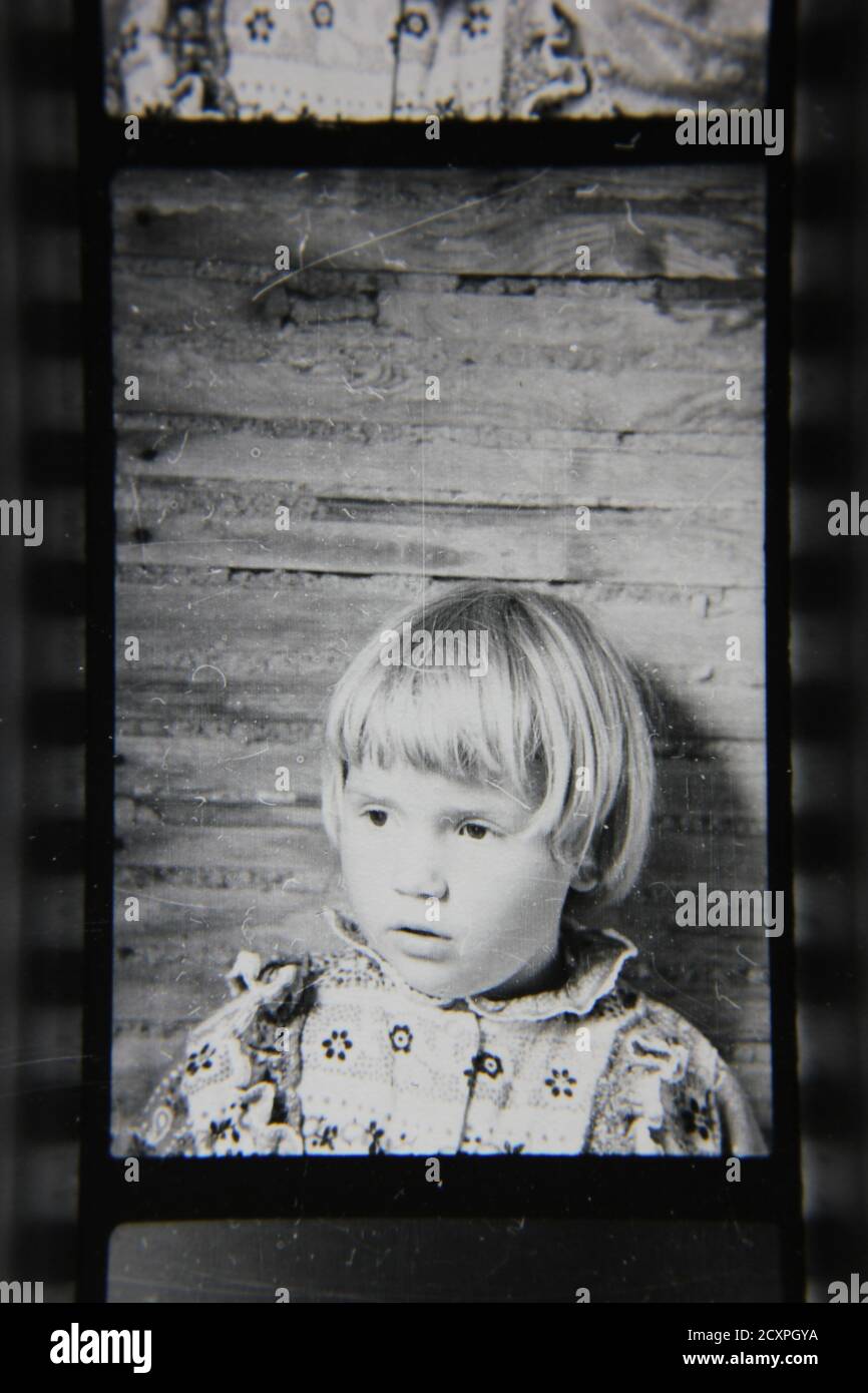 Fine 1970s vintage black and white photography portrait head shot of a ...