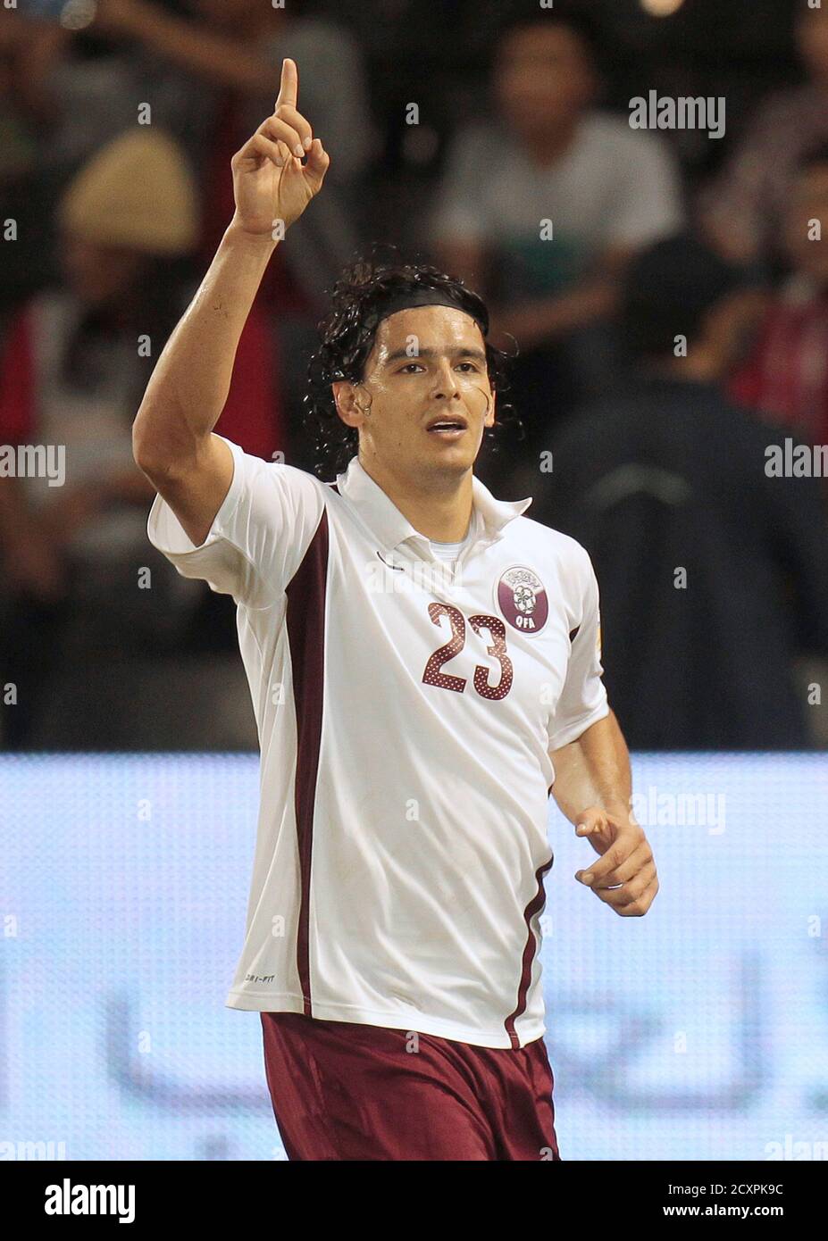 Qatar S Sebastian Soria Celebrates After Scoring Against Indonesia During Their Qualifying Match For The 14 World Cup In Doha November 11 11 Reuters Fadi Al Assaad Qatar s Sport Soccer Stock Photo Alamy