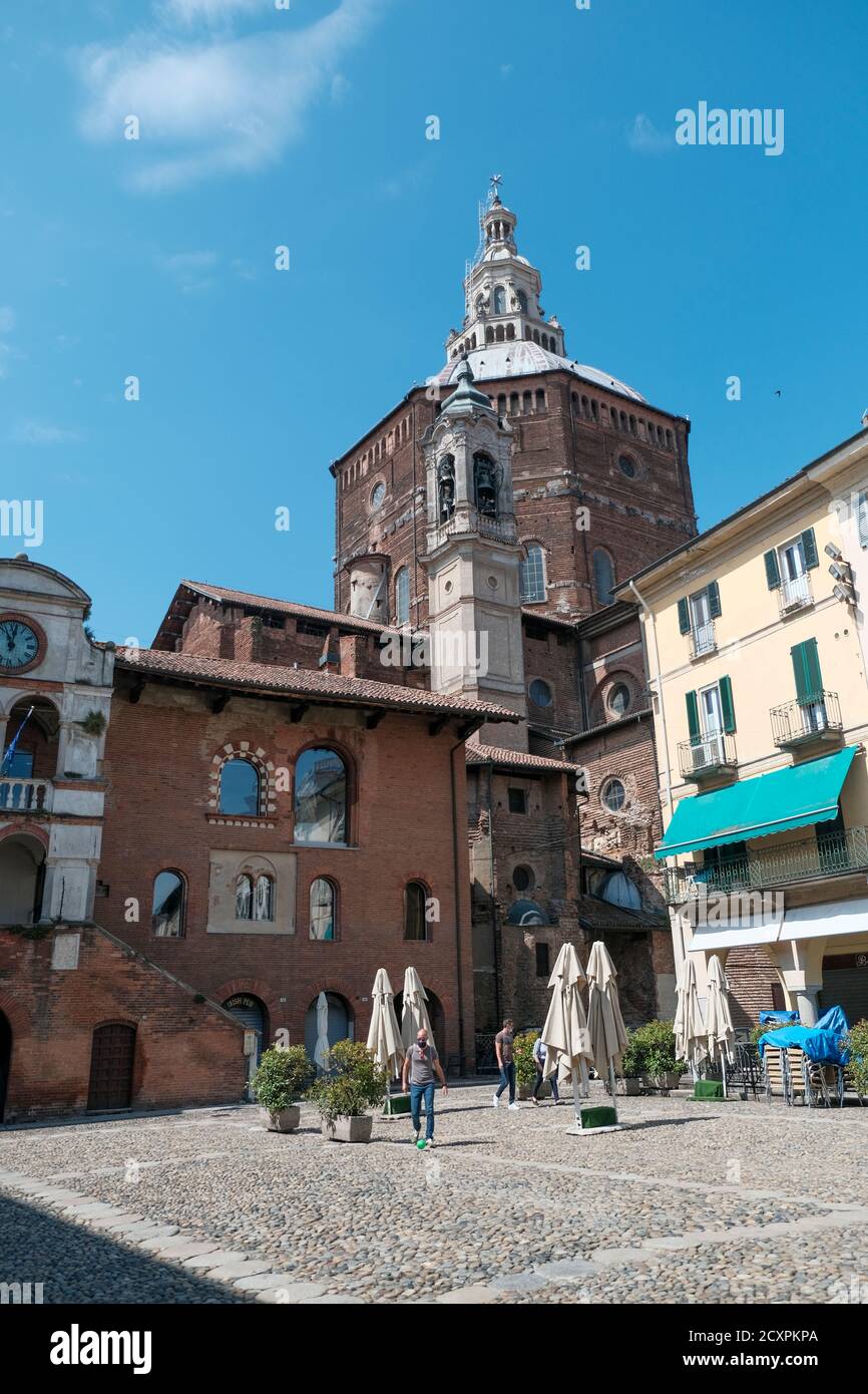 Cathedral of Pavia Santa Maria Assunta exterior on sunny day. High quality photo Stock Photo