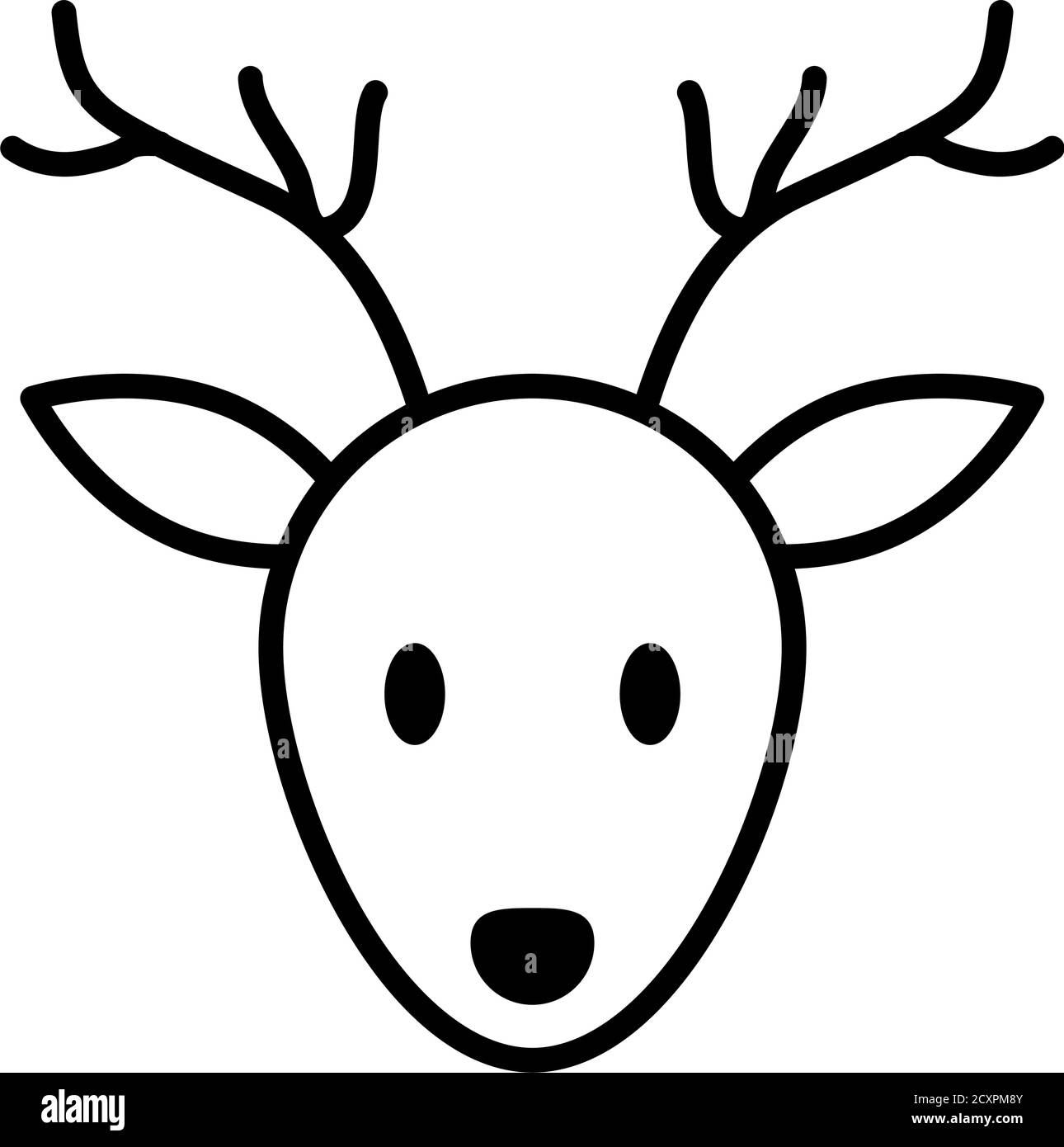 cartoon deer head icon over white background, line style, vector  illustration Stock Vector Image & Art - Alamy