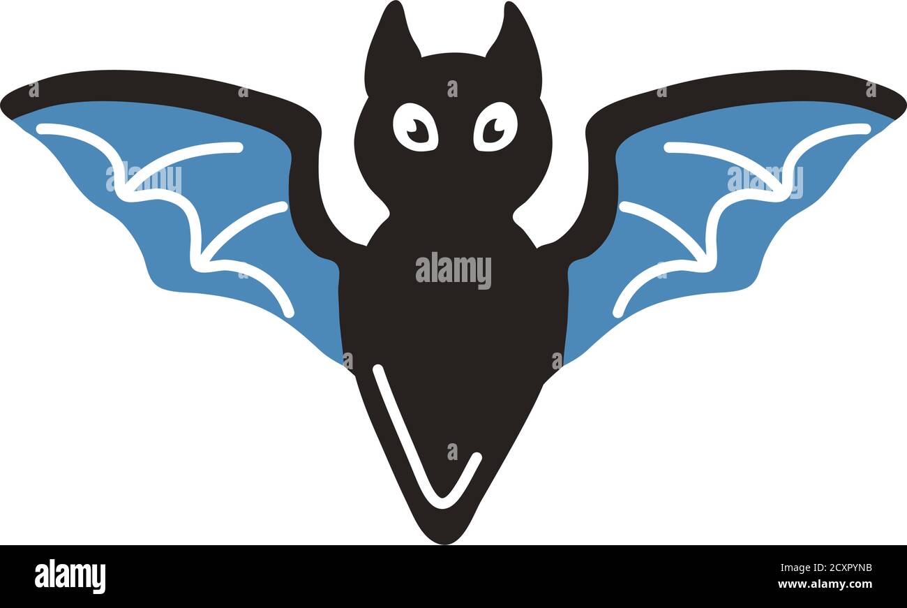 halloween bat flying flat style icon vector illustration design Stock ...