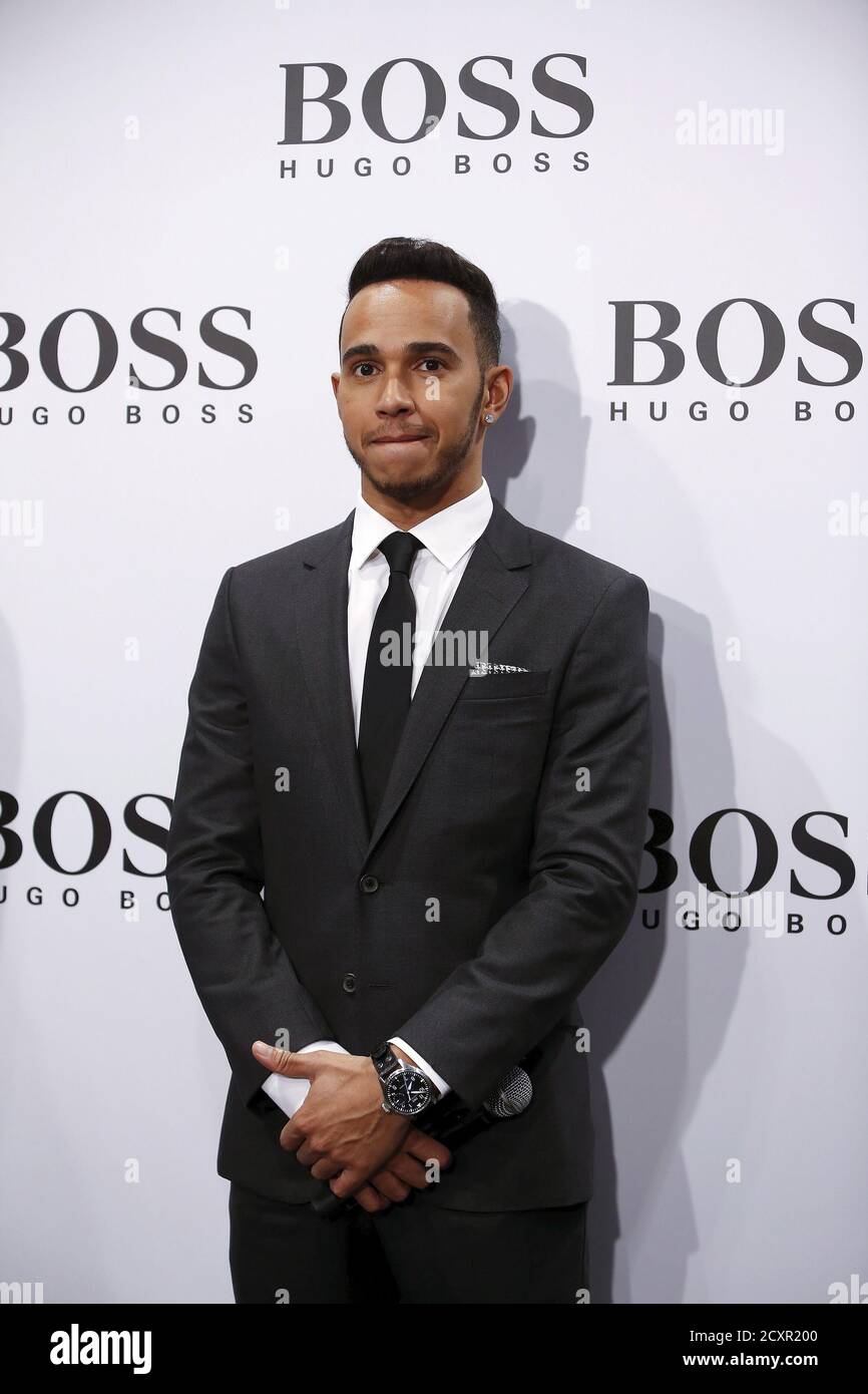 Mercedes Formula One driver Lewis Hamilton attends a Hugo Boss's  promotional event in Shanghai April 8, 2015. REUTERS/Aly Song Stock Photo -  Alamy