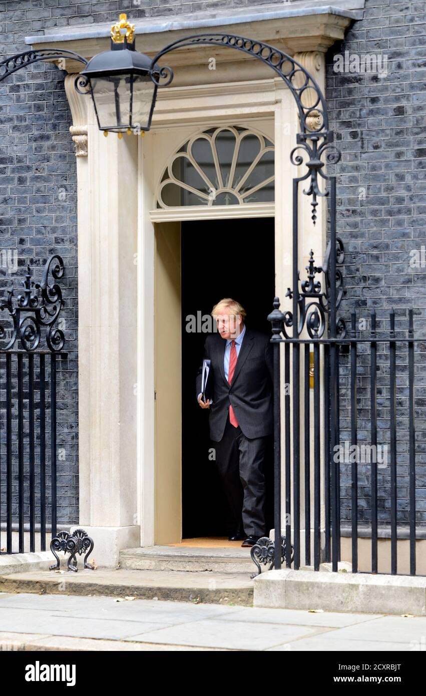 British Prime Minister Boris Johnson leaves 10 Downing Street after a COBRA  meeting to make a statement in the House of Commons, 22nd Sept 2020 Stock  Photo - Alamy