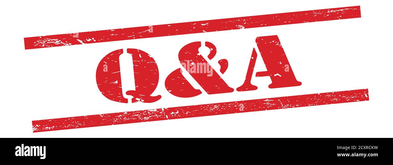 Q&A text on red grungy vintage rubber stamp Stock Photo - Alamy