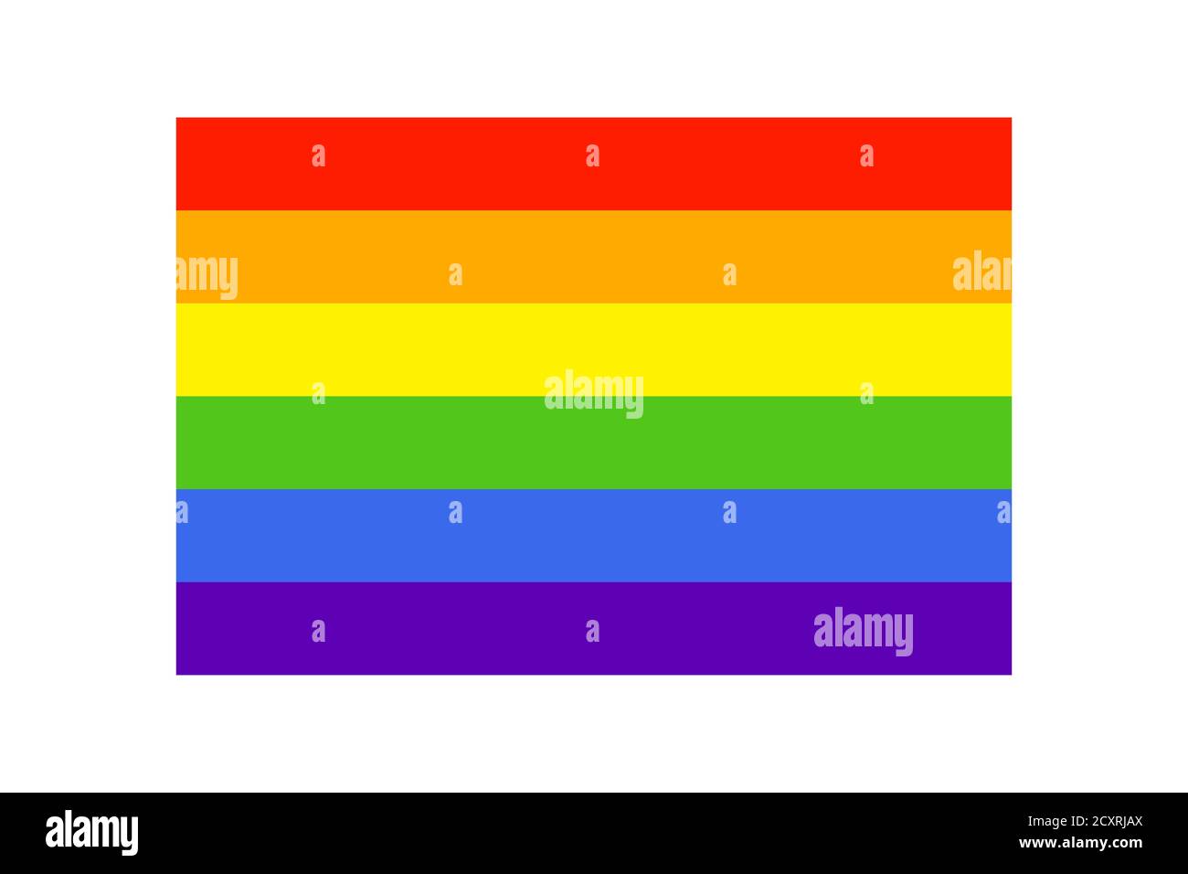 Simple Rainbow flag icon on white background. LGBT flag vector. LGBTQ colors. Vector illustration. Flat style, no effects. Stock Vector