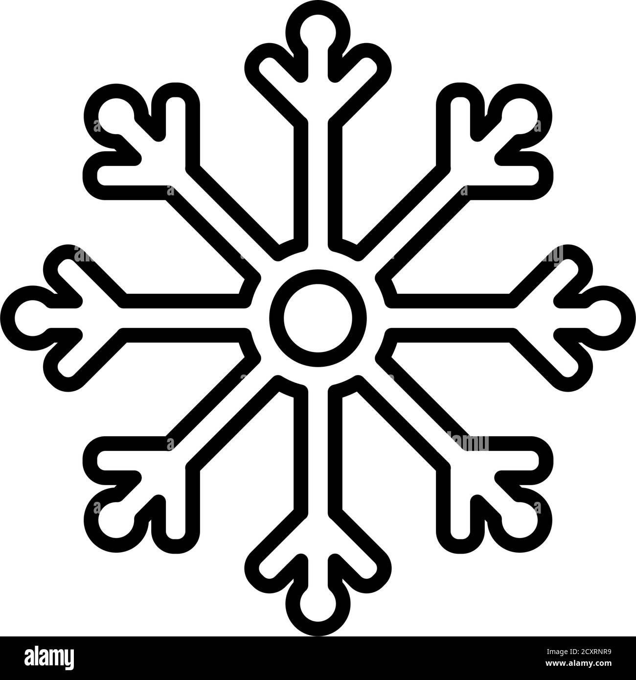 snowflake icon over white background, line style, vector illustration ...