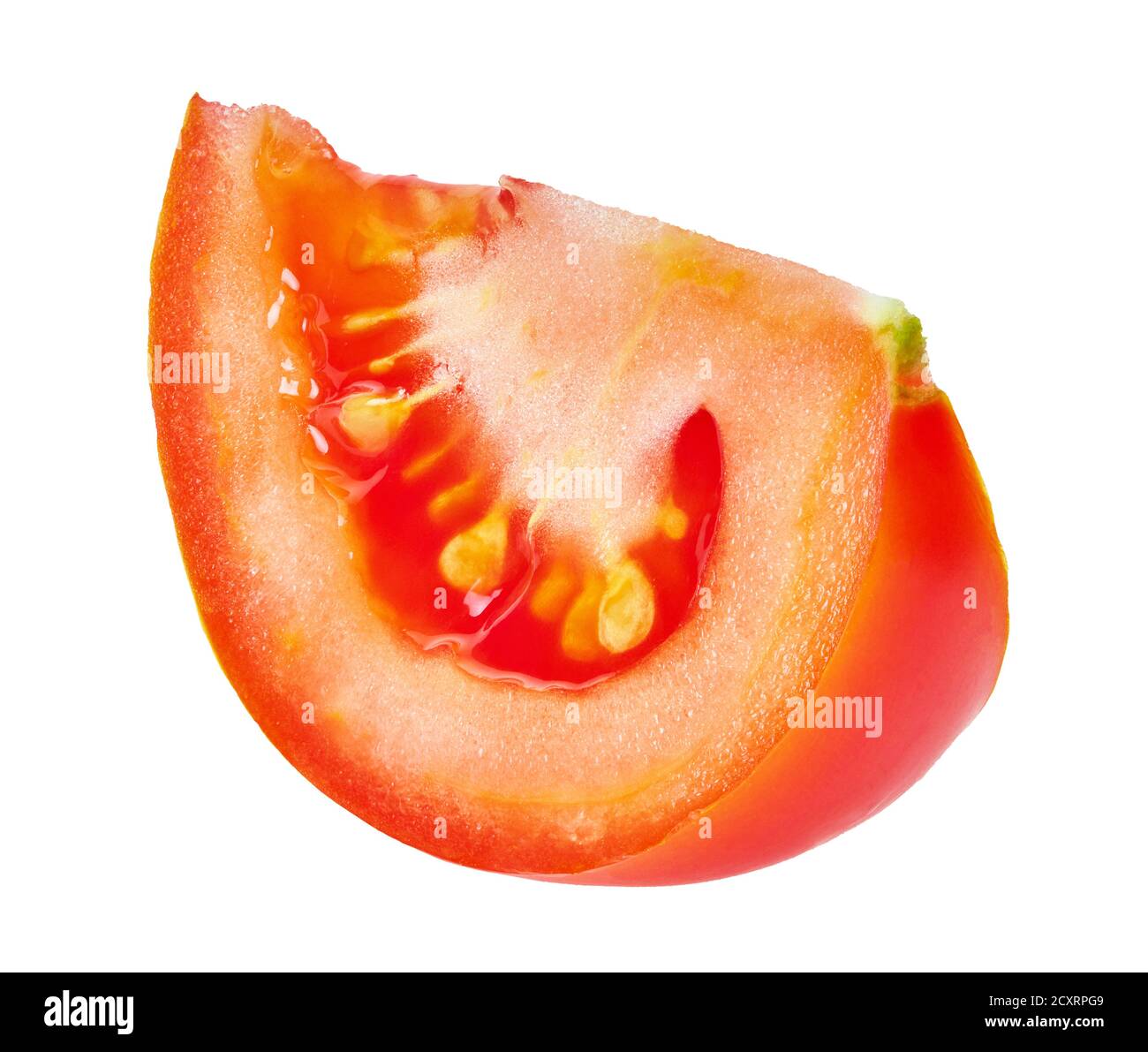 tomatoe slice on a white isolated background with clipping path Stock Photo