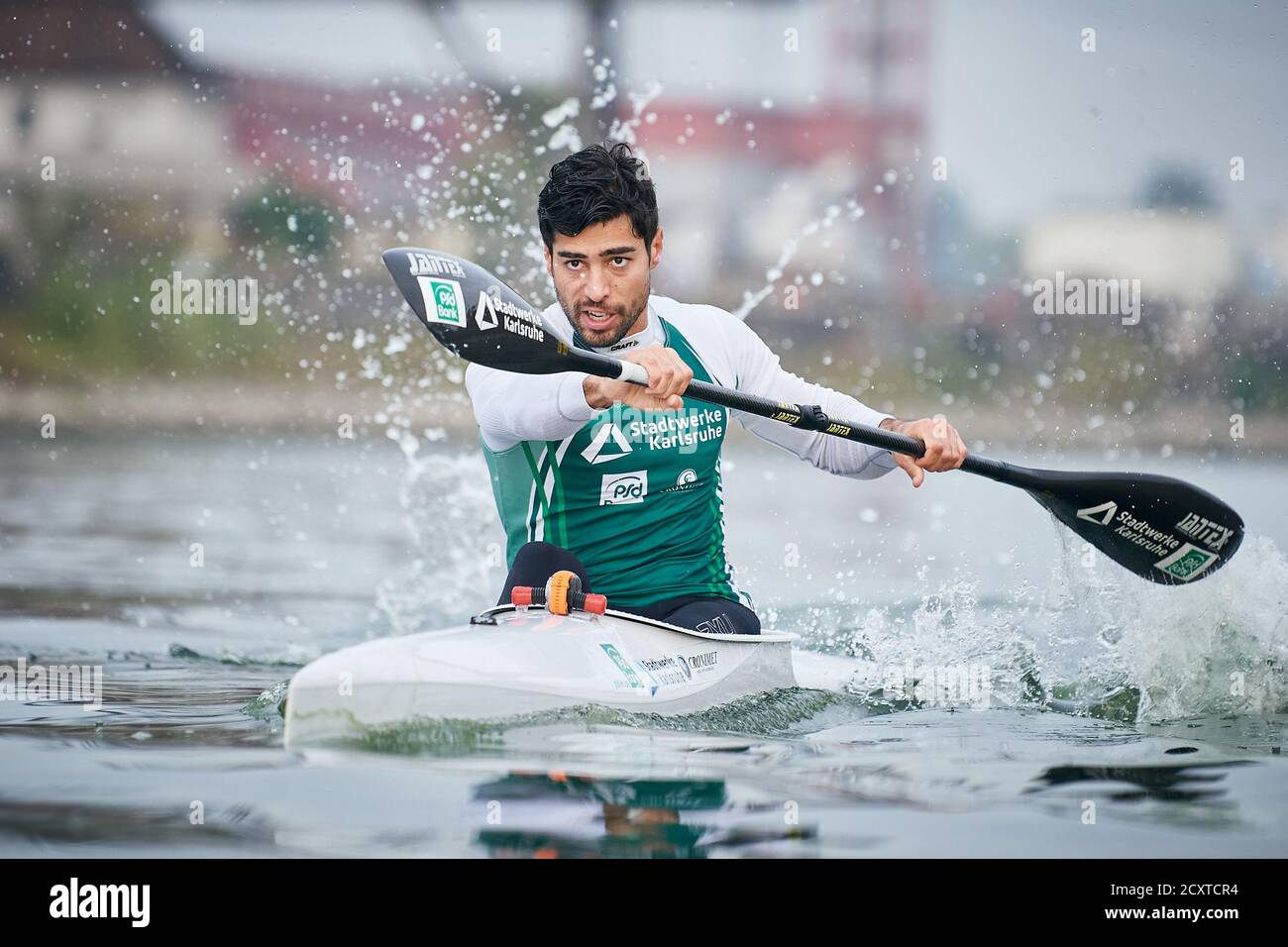 Deutschland 01st Oct 2020 Saeid Fazloula Rheinbrueder Karlsruhe During The Morning Training In The Karlsruhe Rheinhafen Shooting With A View To Being Accepted Into The Refugee Olympic Team Rot Action On The