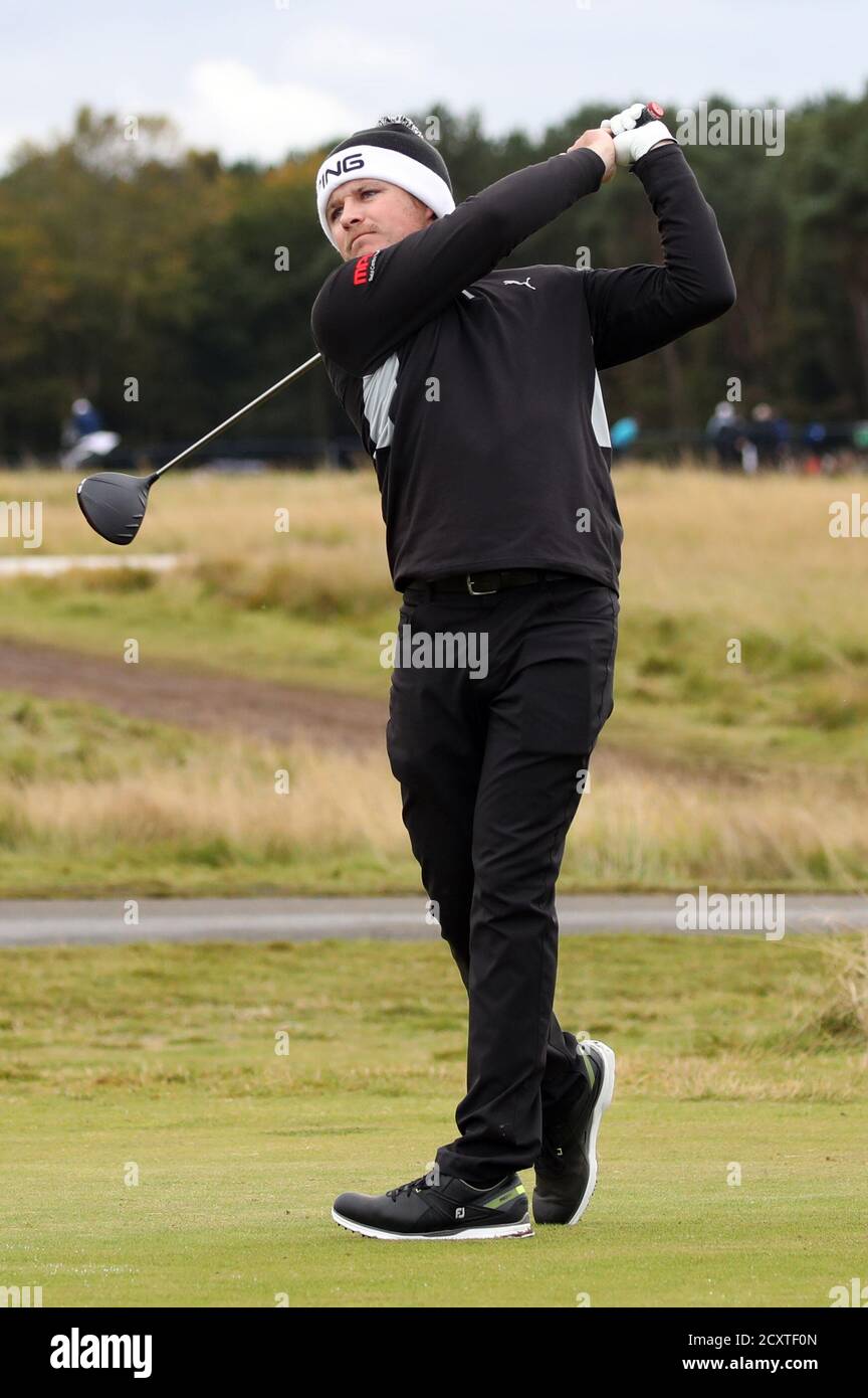 England's Eddie Pepperell during the first round of the Aberdeen Standard Investments Scottish Open at the The Renaissance Club, North Berwick. Stock Photo