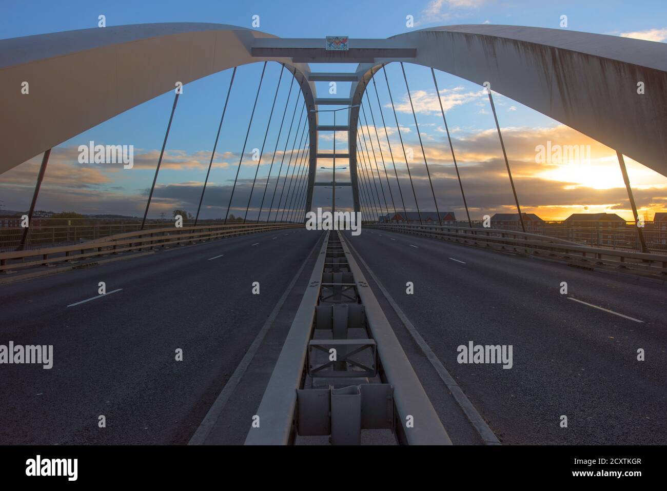 Southern Distributor Road Bridge in Newport, South Wales. Casnewydd