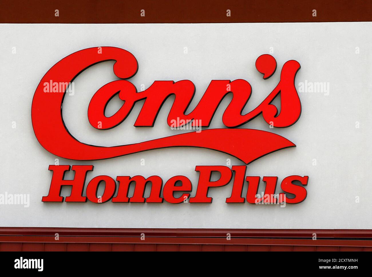 A Conn's store logo is seen in Westminster, Colorado December 9, 2014.  Texas-based electronics and home appliance retailer Conn's Inc reported a quarterly loss, withdrew its 2015 profit forecast, and said its chief financial officer had resigned as its mainly low-income customers struggle with credit payments. REUTERS/Rick Wilking (UNITED STATES - Tags: BUSINESS LOGO) Stock Photo