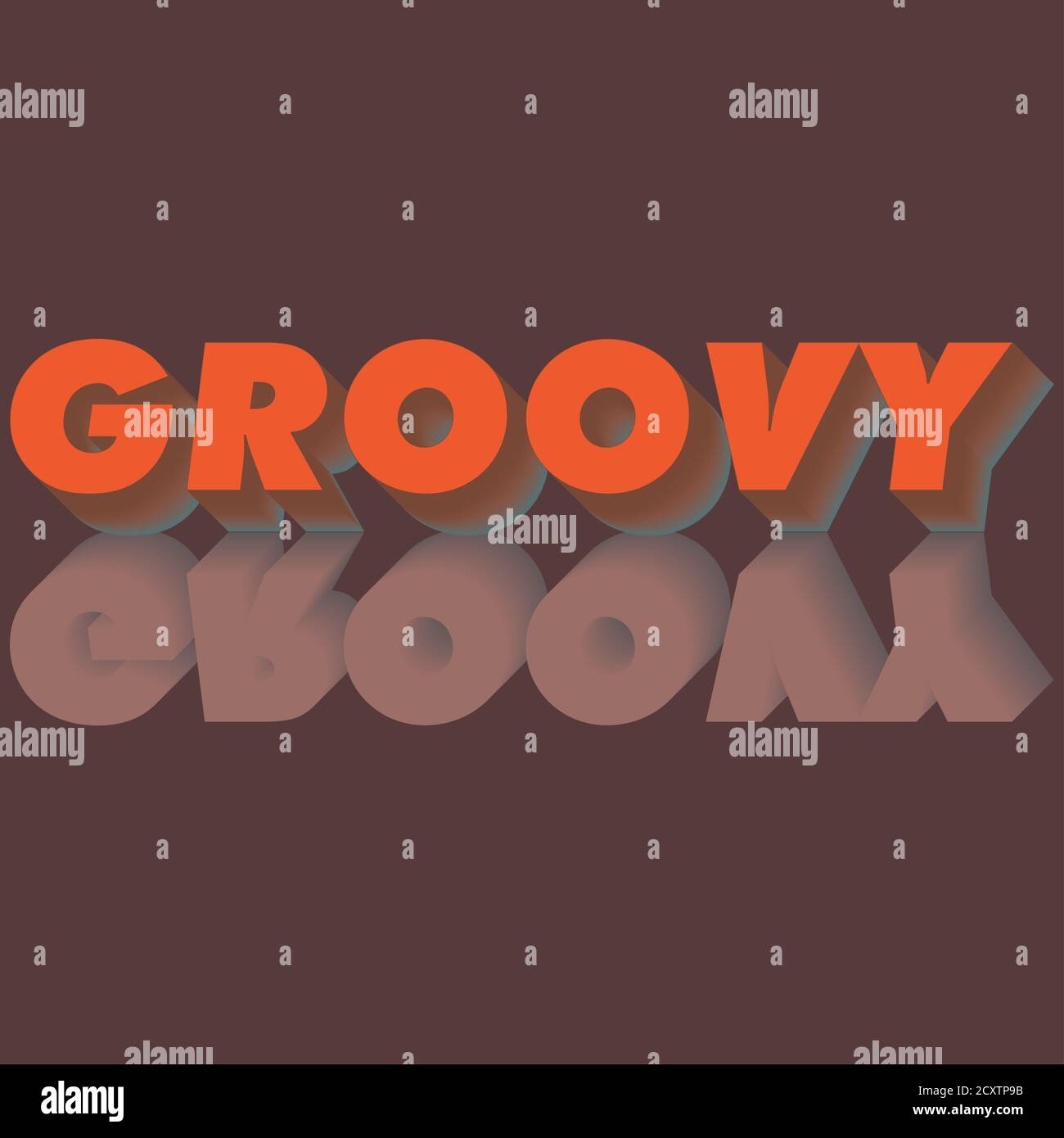 A 3d retro style of the word Groovy Stock Photo - Alamy