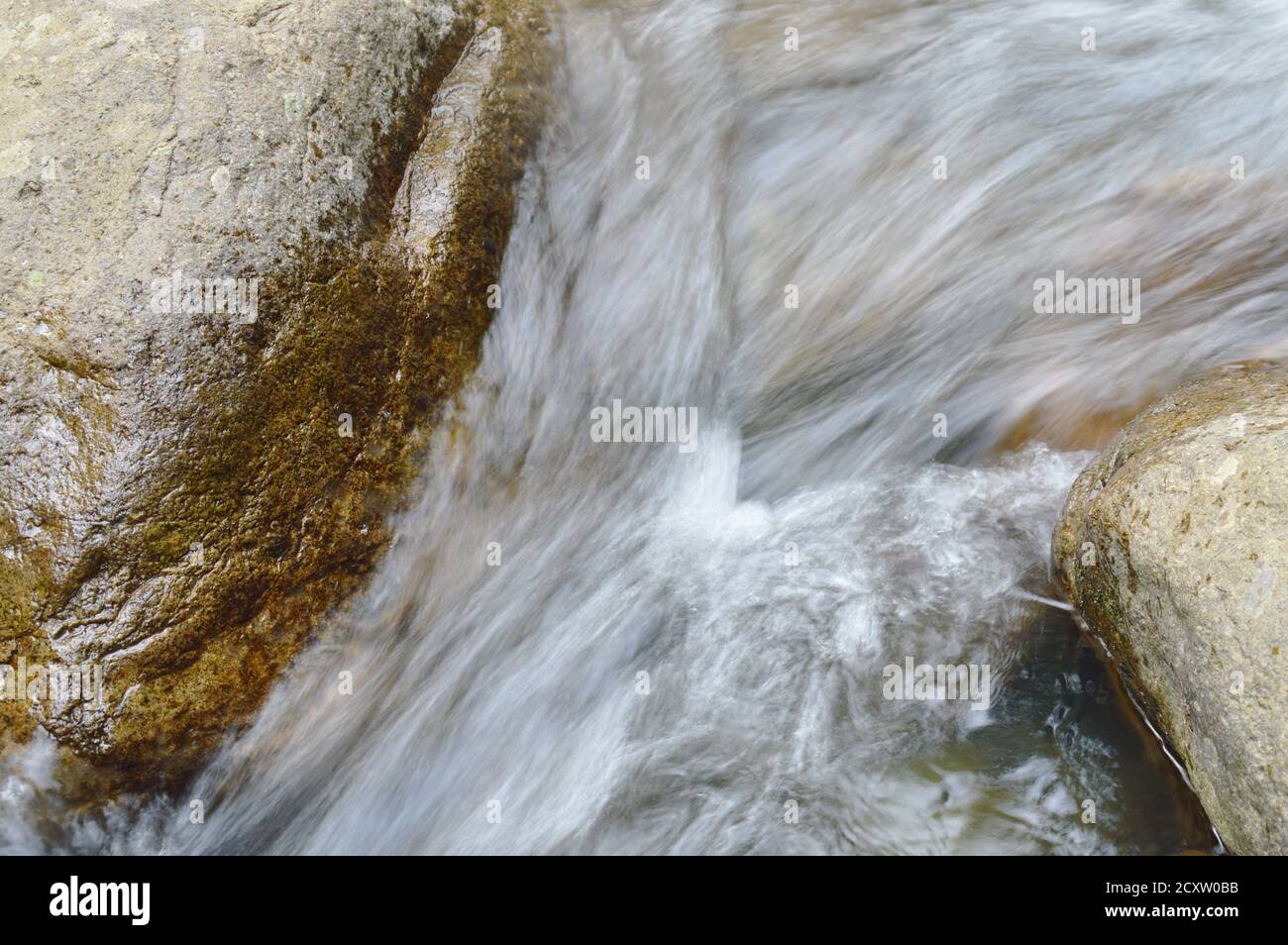 water flowing on the rock and wave splashing in river Stock Photo - Alamy