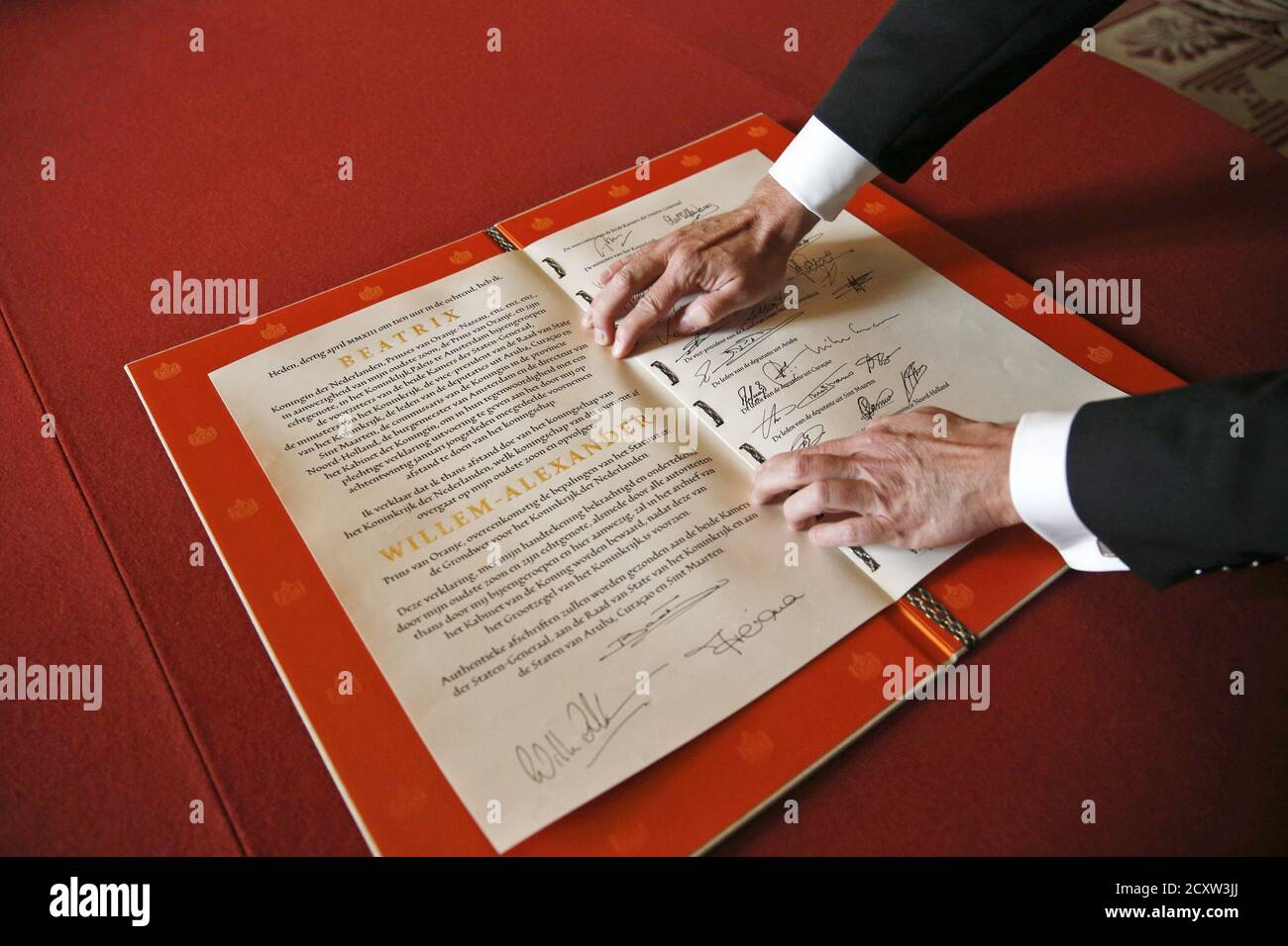 Signed Act The signed act of abdication of Queen Beatrix of the Netherlands is ...