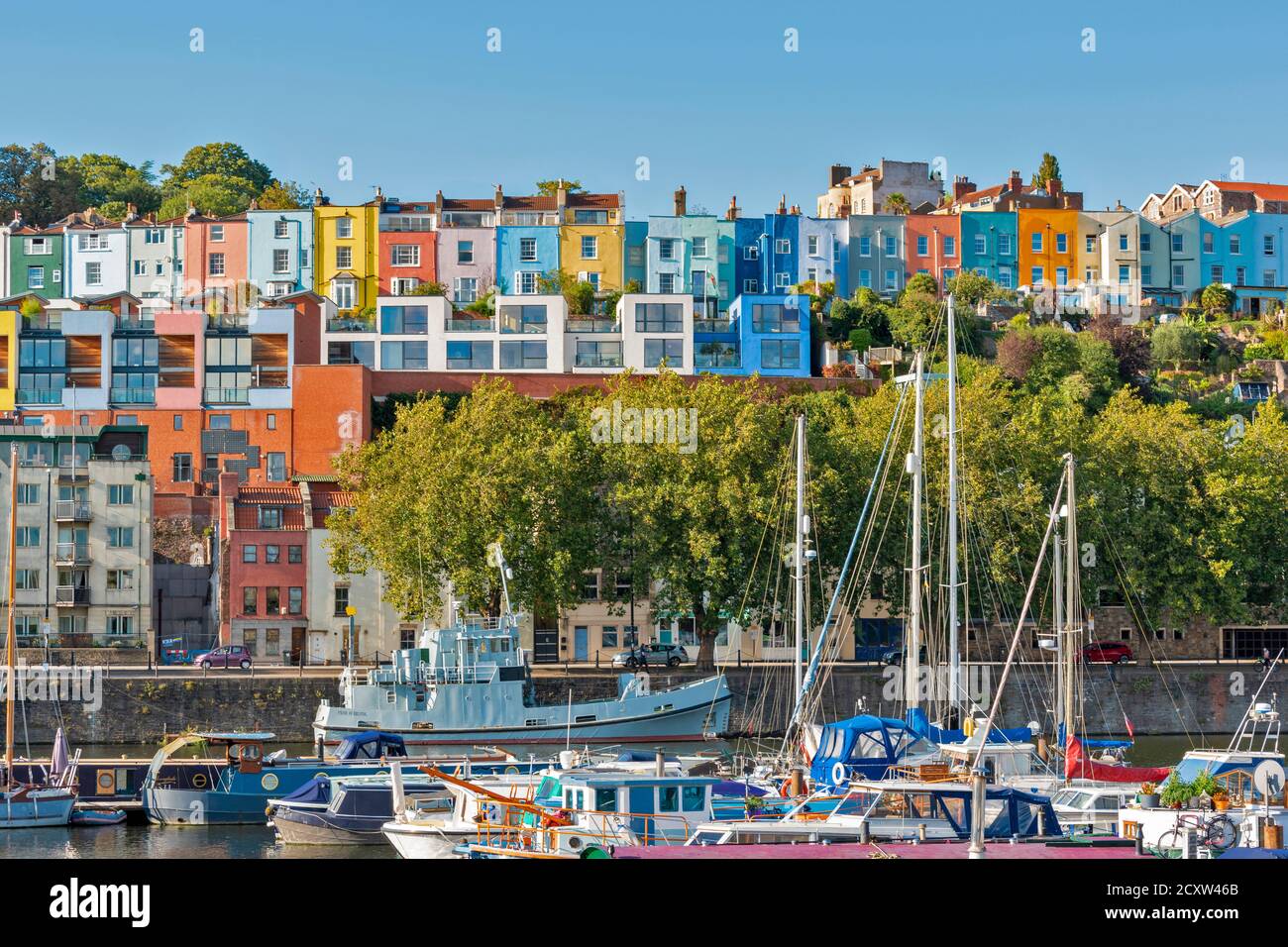Bristol harbour colourful houses hires stock photography and images