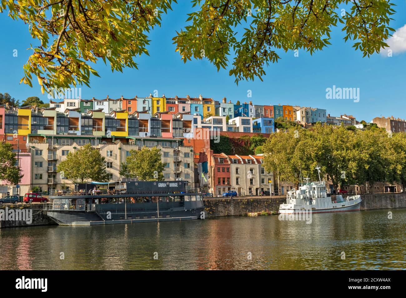 BRISTOL CITY ENGLAND HOTWELLS DOCKS GRAIN BARGE AND PRIDE OF BRISTOL