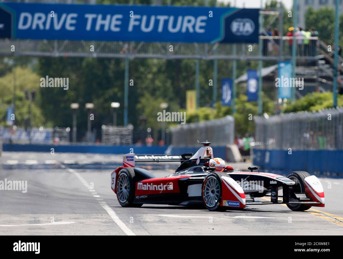 Mahindra Racing Team Driver Bruno Senna Of Brazil Drives His Car During A Qualifying Practice For