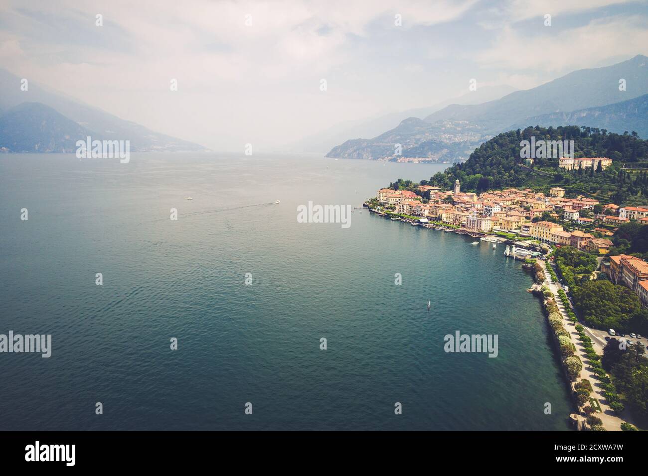Bellagio - Lake Como (IT) - Aerial view Stock Photo