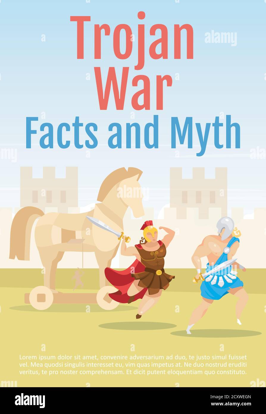 Trojan War Facts And Myths Brochure Template Stock Vector Image Art Trojan War Facts And Myths Brochure Template Stock Vector Image Art