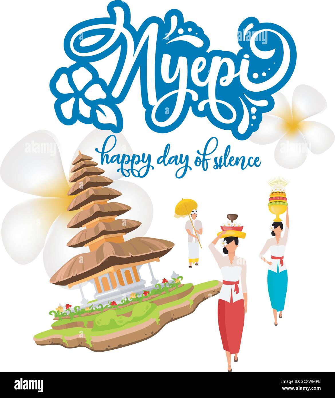 Nyepi social media post mockup Stock Vector