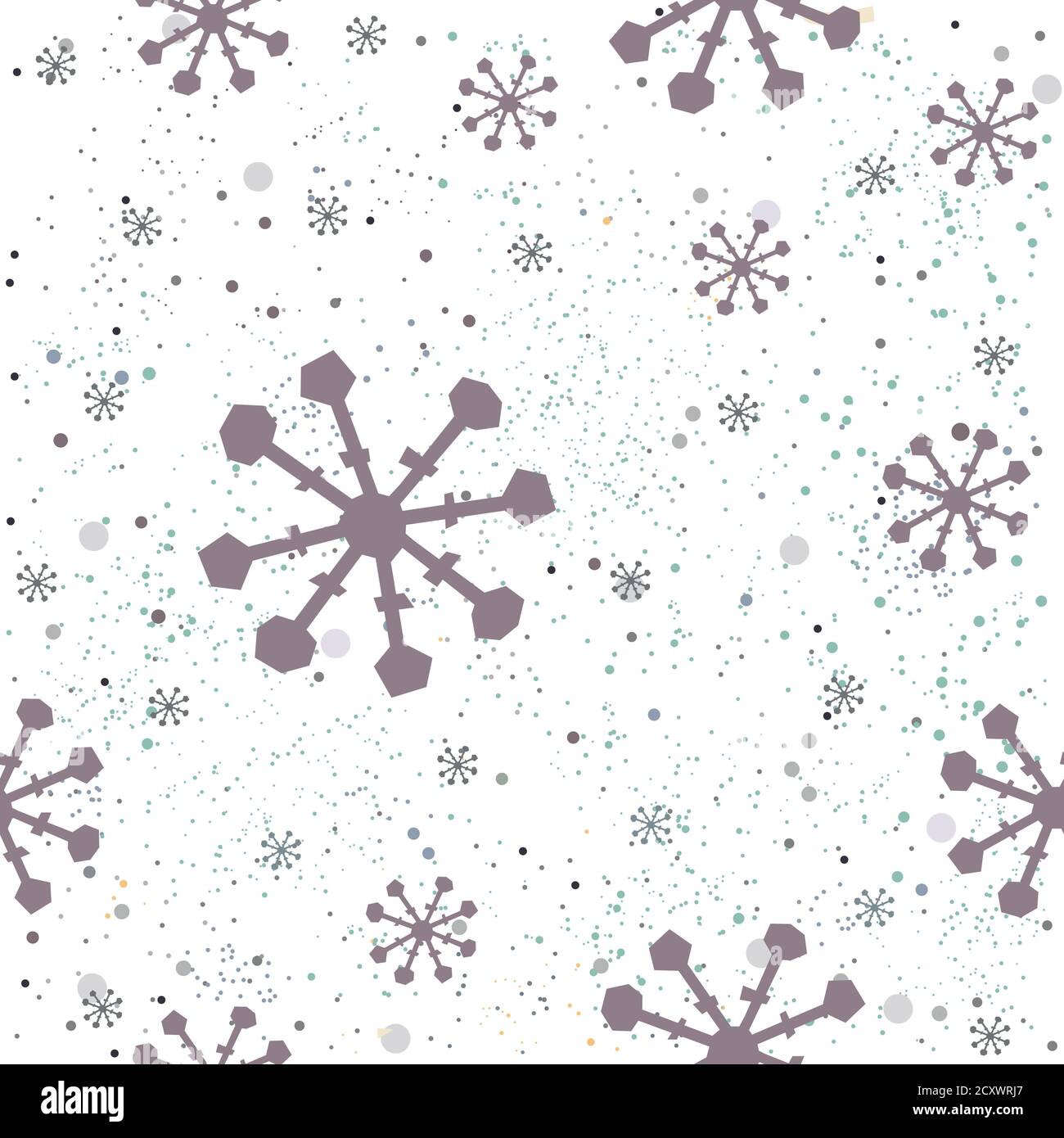 Cute Winter Seamless Pattern with Snowflakes. Vector Illustration. Stock Vector
