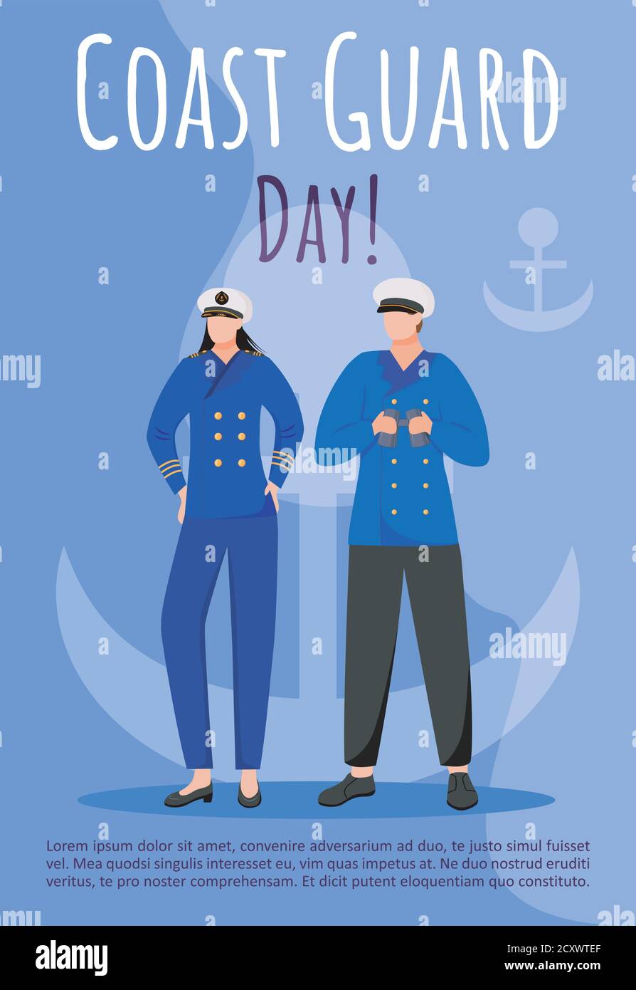 Coast guard day poster vector template Stock Vector Image & Art Alamy