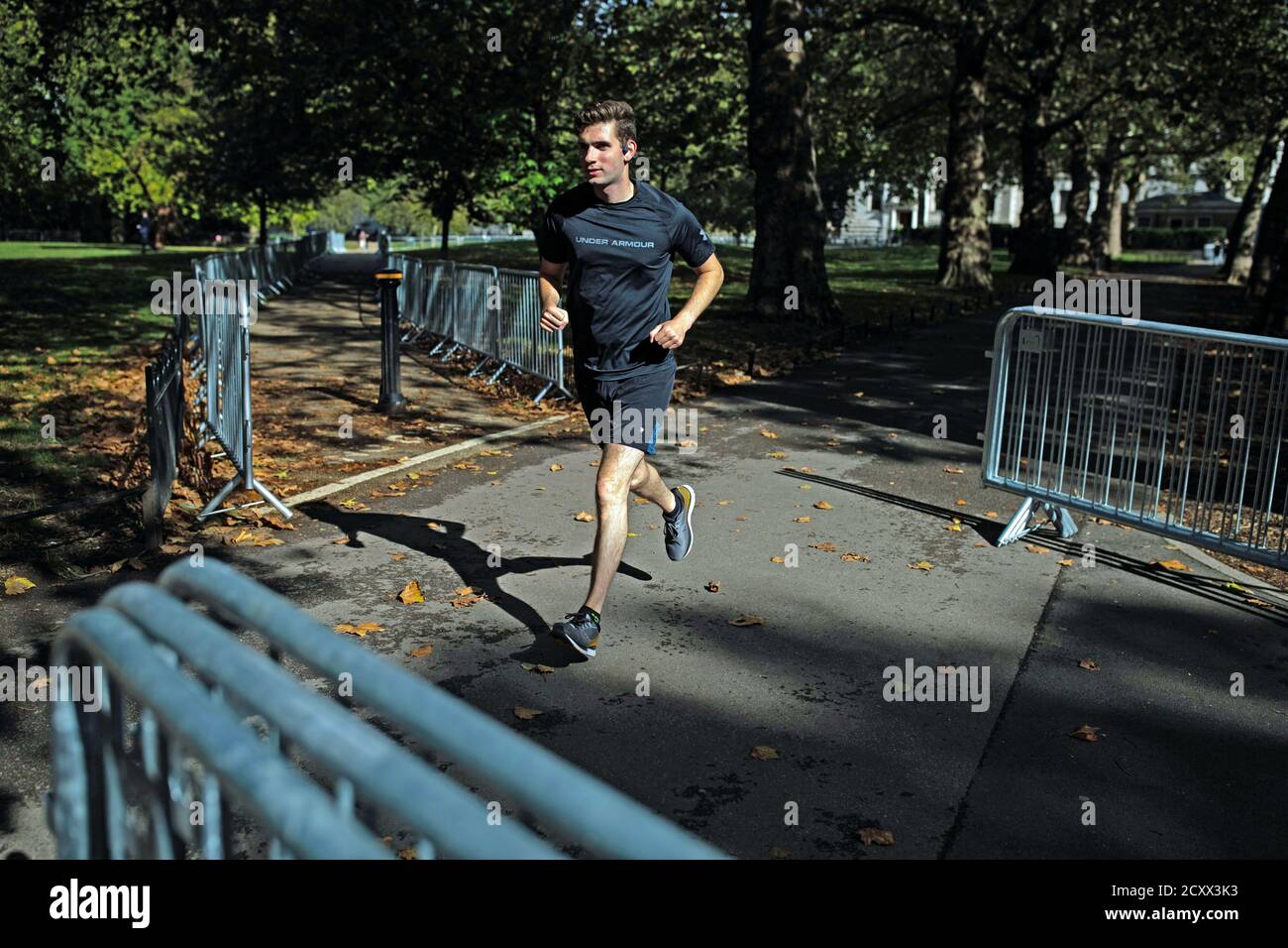 A runner on the route of the 40th London Marathon which will take place ...