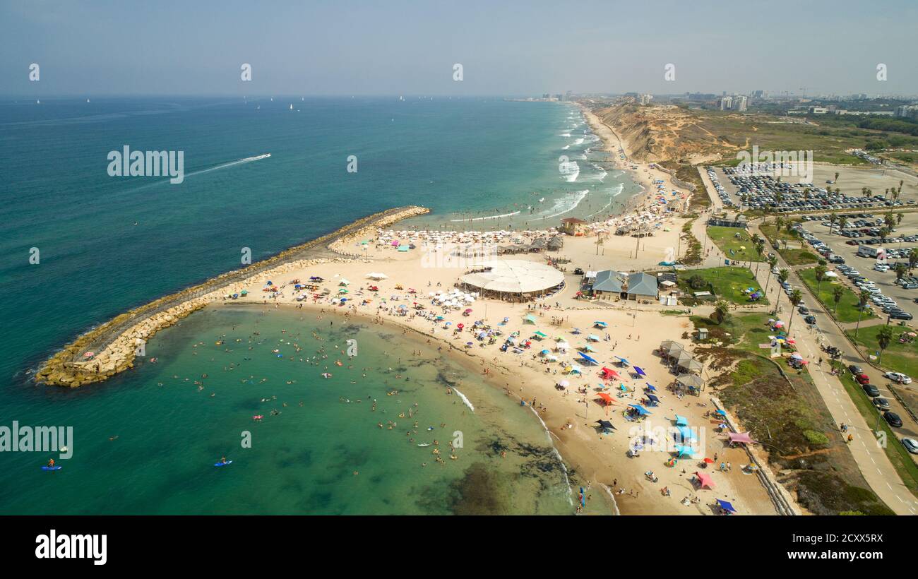 shores of the Mediterranean sea in Herzliya  Israel Stock Photo