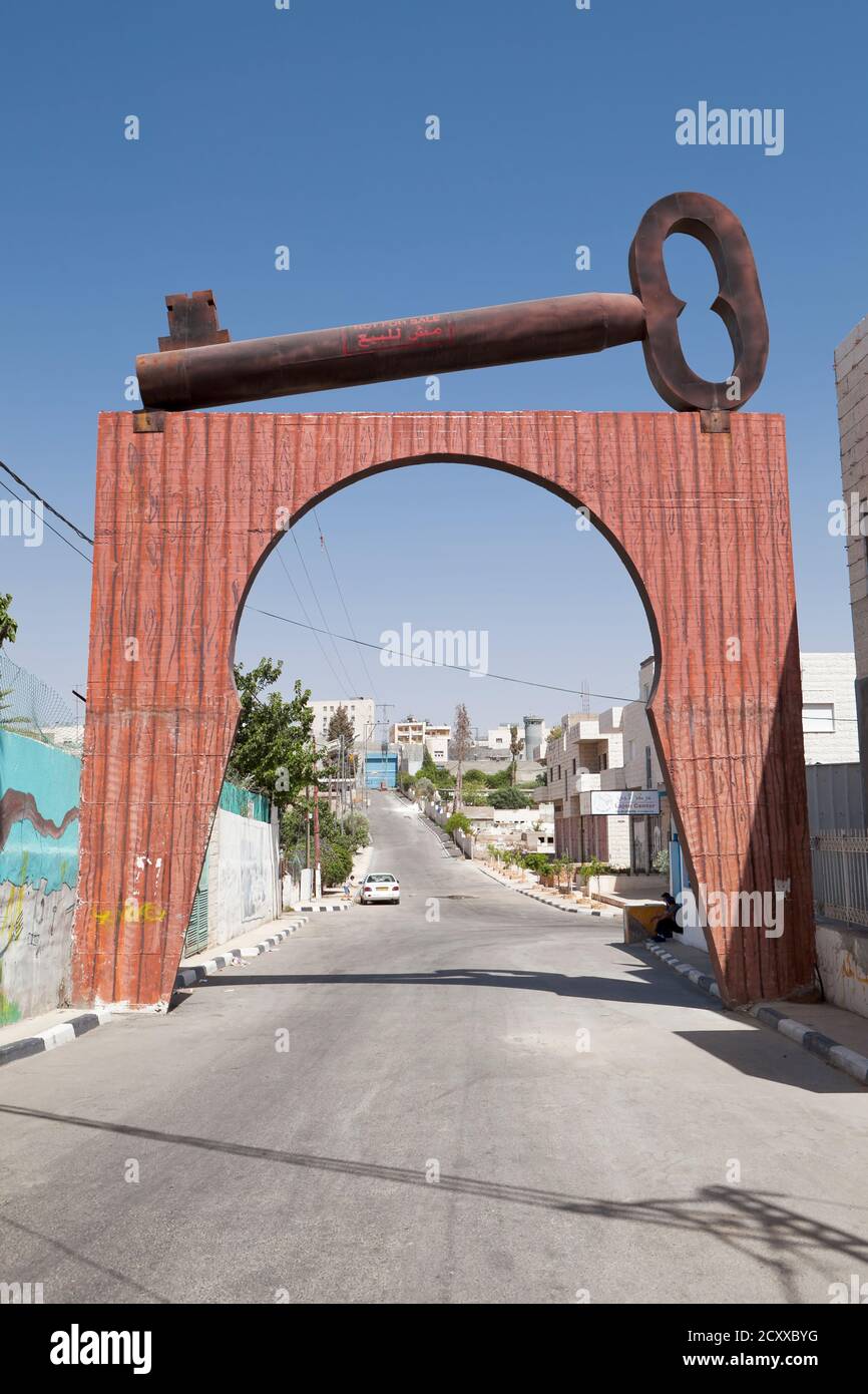 A key, symbol of the palestinian right of return, Palestine Stock Photo