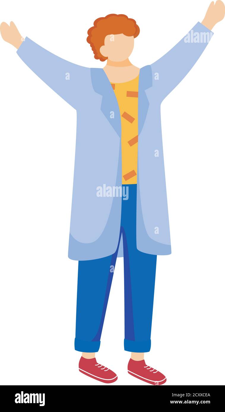 Happy science student in lab coat flat vector illustration Stock Vector ...