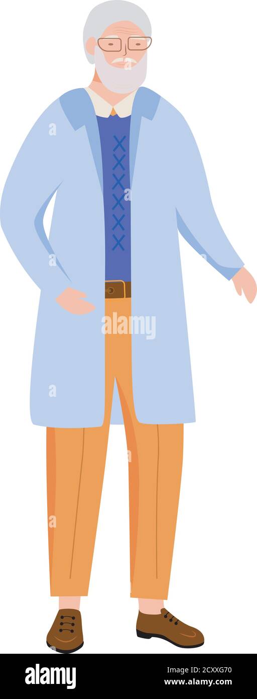 University chemistry professor flat vector illustration Stock Vector