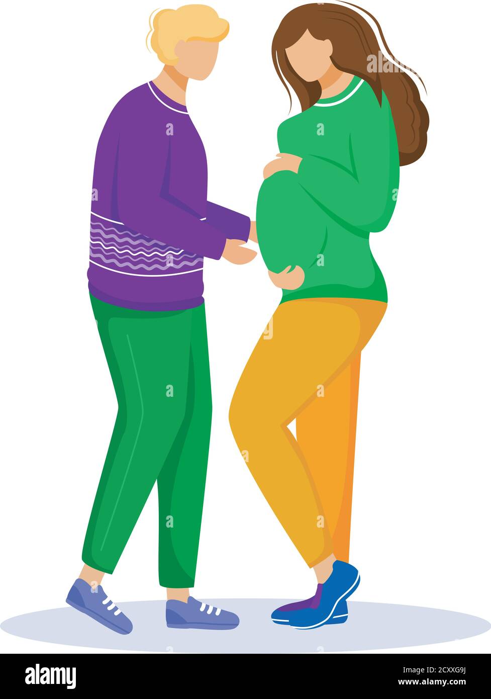 Couple expecting baby flat vector illustration Stock Vector Image & Art