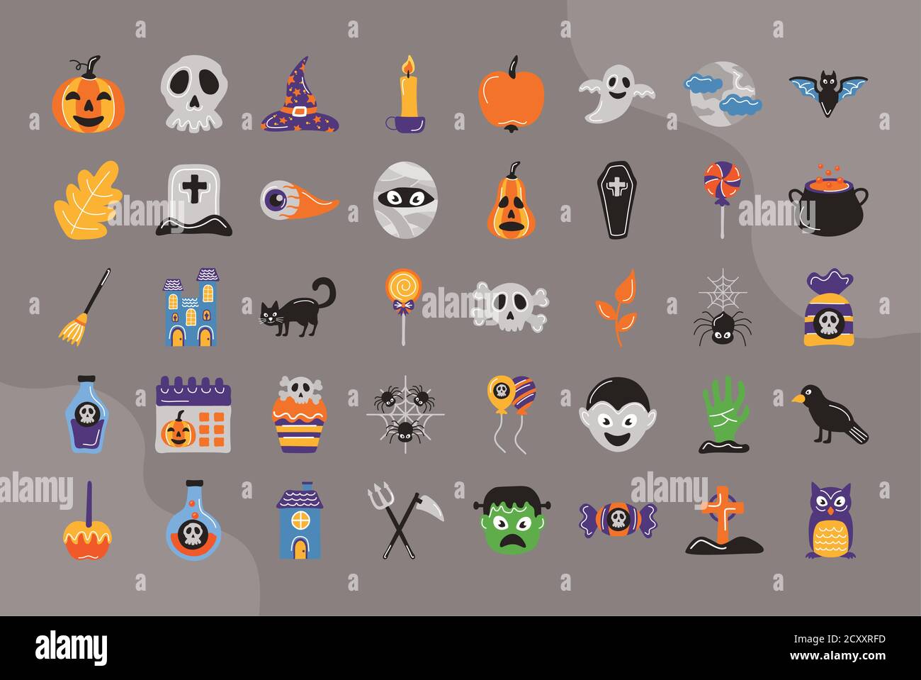 Download bundle of forty halloween set icons vector illustration ...