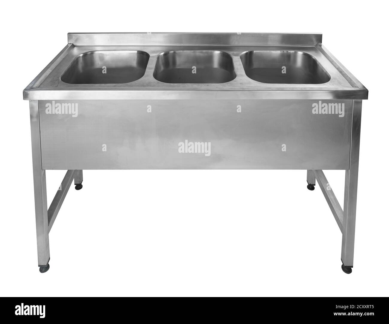 Metal industrial kitchen sink isolated on white Stock Photo - Alamy - Luxurious Industrial Kitchen Sink Design